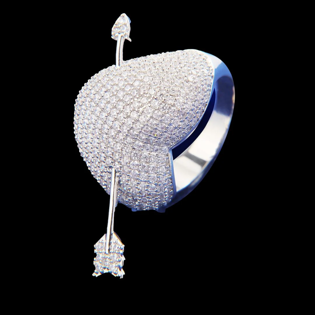 Arrow Heart Edition Iced Out Diamond Ring - Image 3