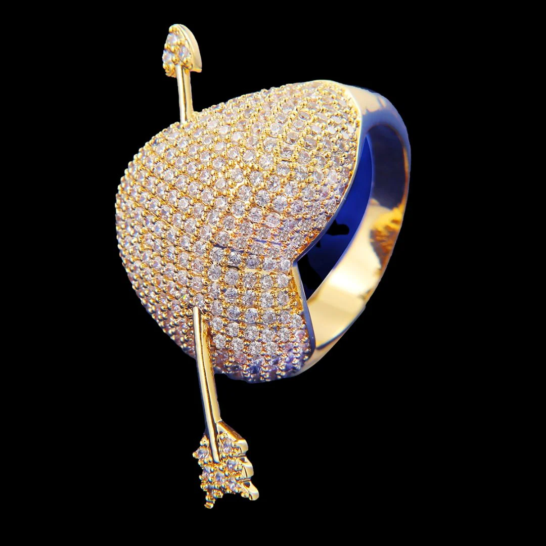 Arrow Heart Edition Iced Out Diamond Ring - Image 4