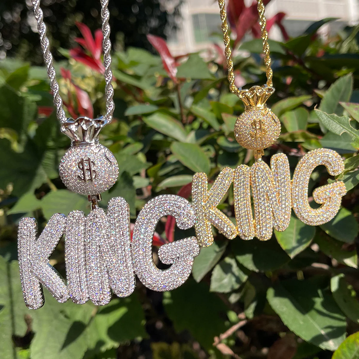 Bag Chaser Drip Iced Out Personalized Custom Name Necklace Pendant - Image 2