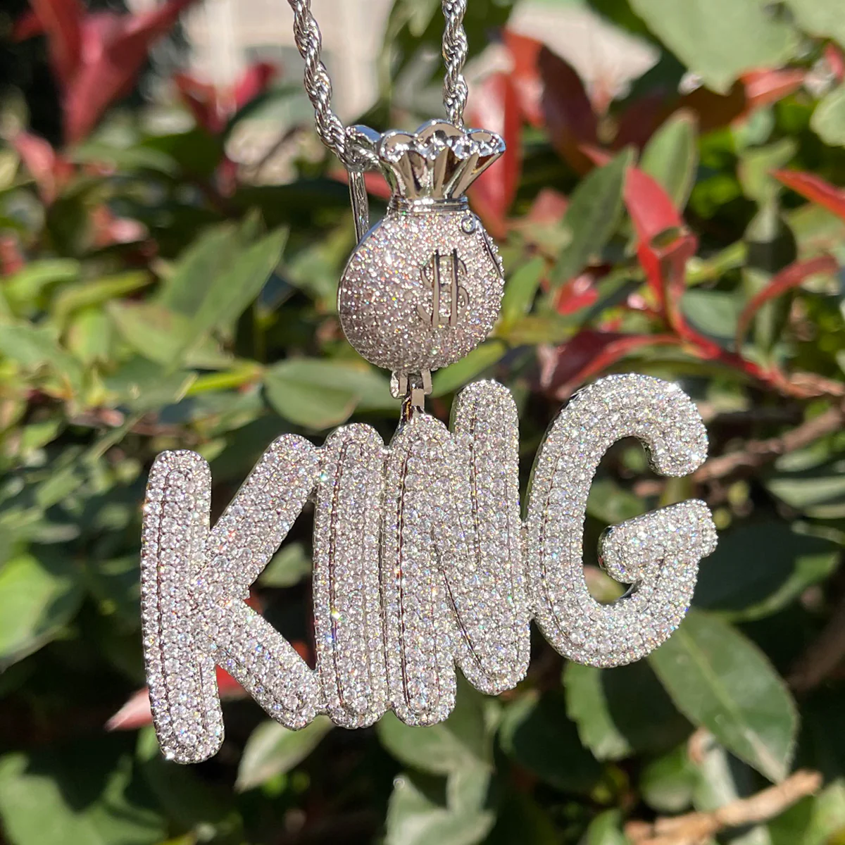 Bag Chaser Drip Iced Out Personalized Custom Name Necklace Pendant - Image 3