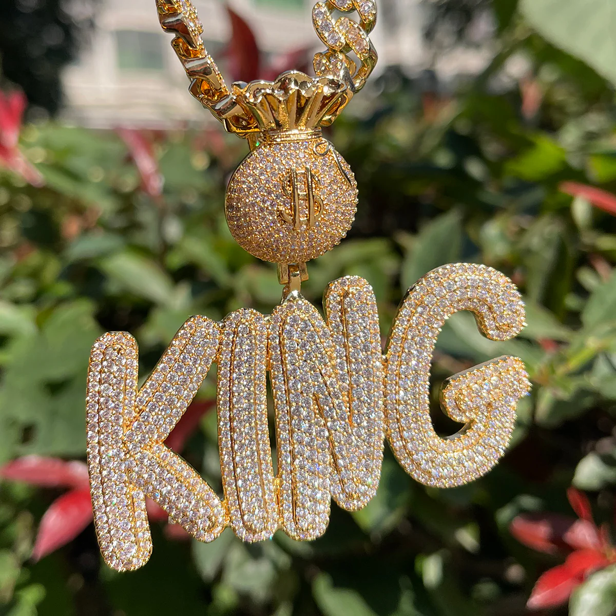 Bag Chaser Drip Iced Out Personalized Custom Name Necklace Pendant - Image 5