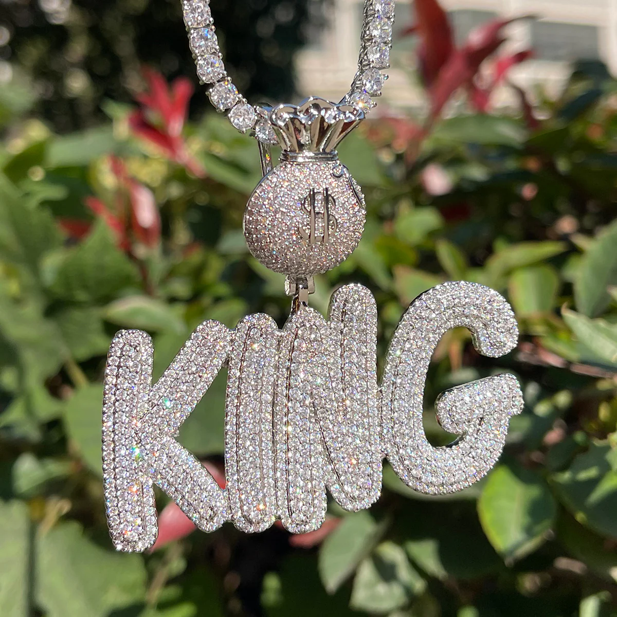 Bag Chaser Drip Iced Out Personalized Custom Name Necklace Pendant - Image 6
