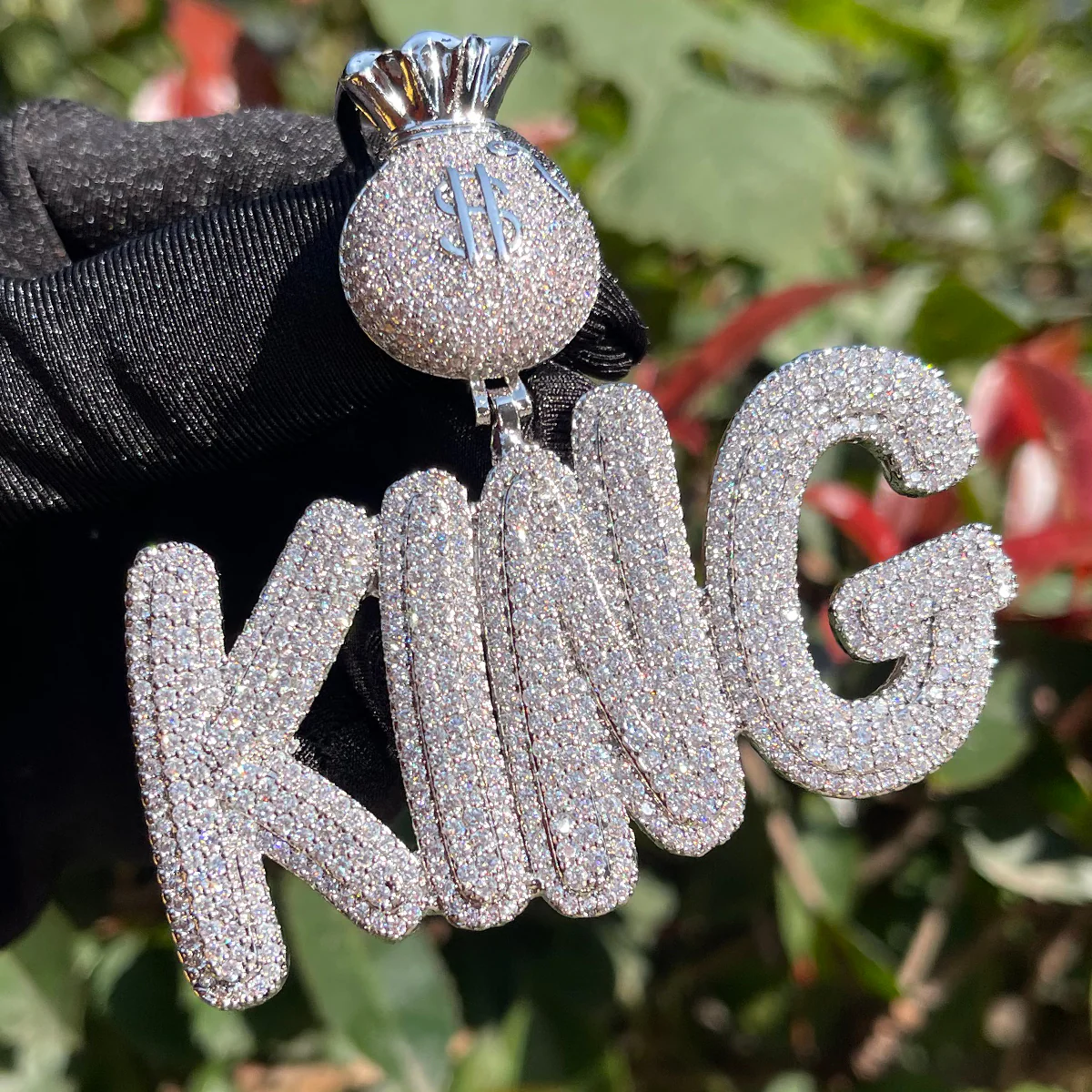 Bag Chaser Drip Iced Out Personalized Custom Name Necklace Pendant - Image 8