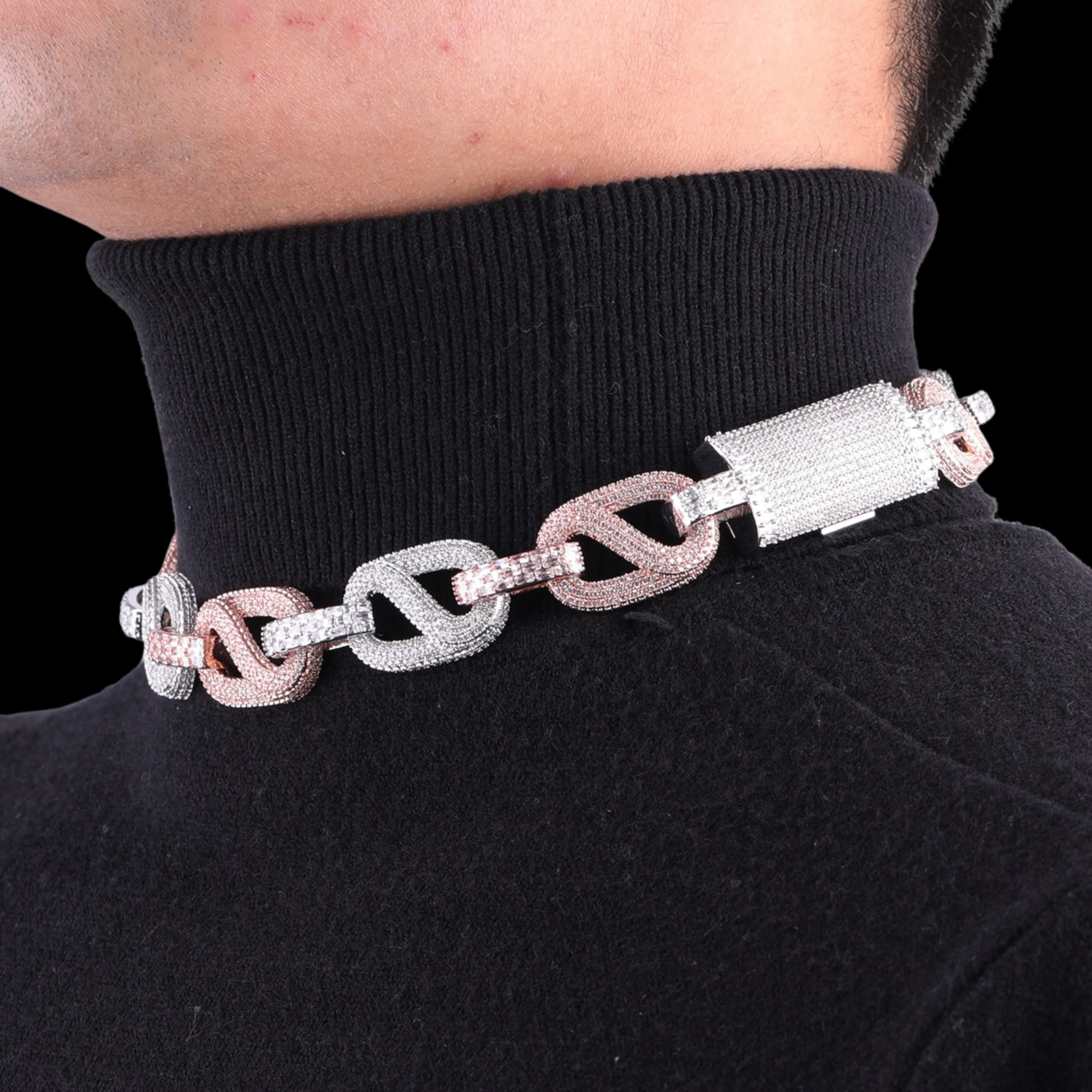 20MM Baguette and Stones Infinity Iced Out Diamond Necklace Chain - Image 4