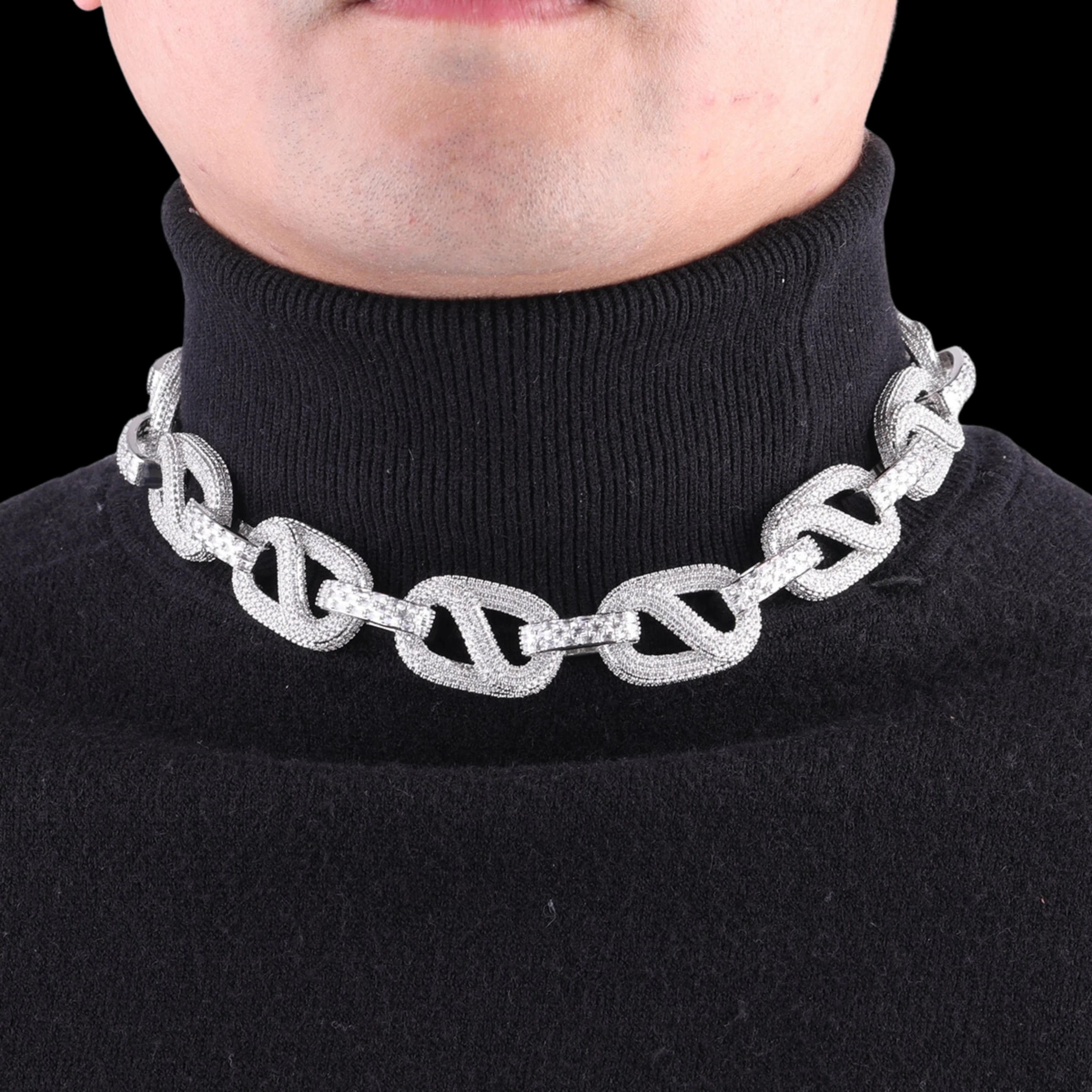 20MM Baguette and Stones Infinity Iced Out Diamond Necklace Chain - Image 5
