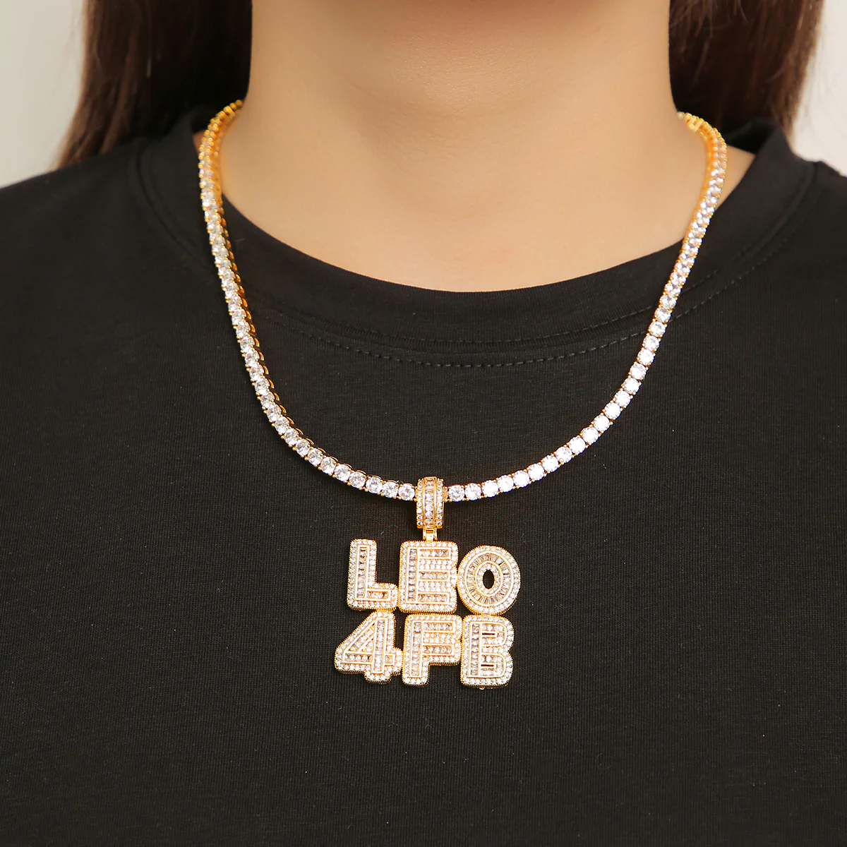 Baguette Any Letter Iced Out Personalized Custom Name Necklace Pendant - Image 3