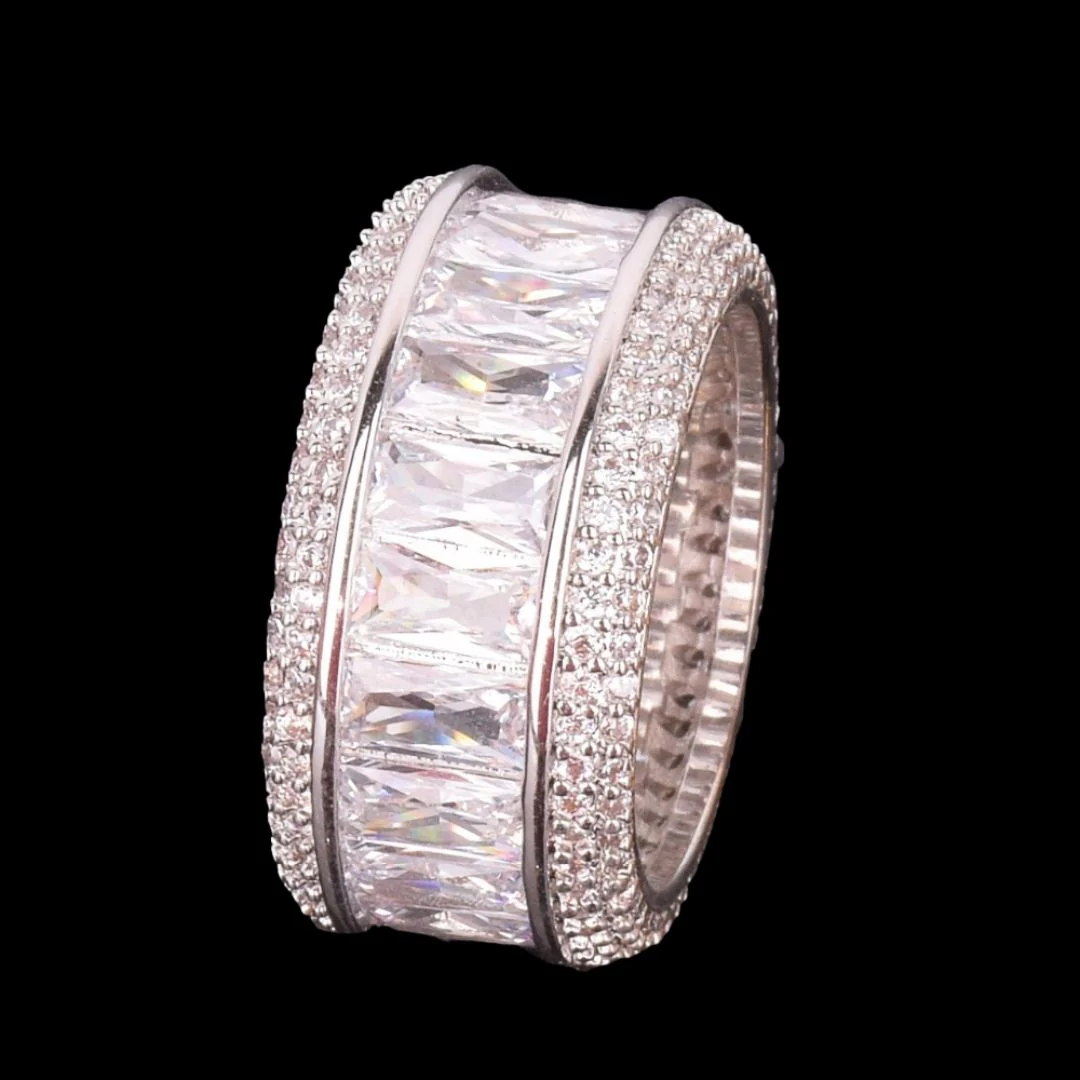 Baguette Cut Iced Out Diamond Ring - Image 3