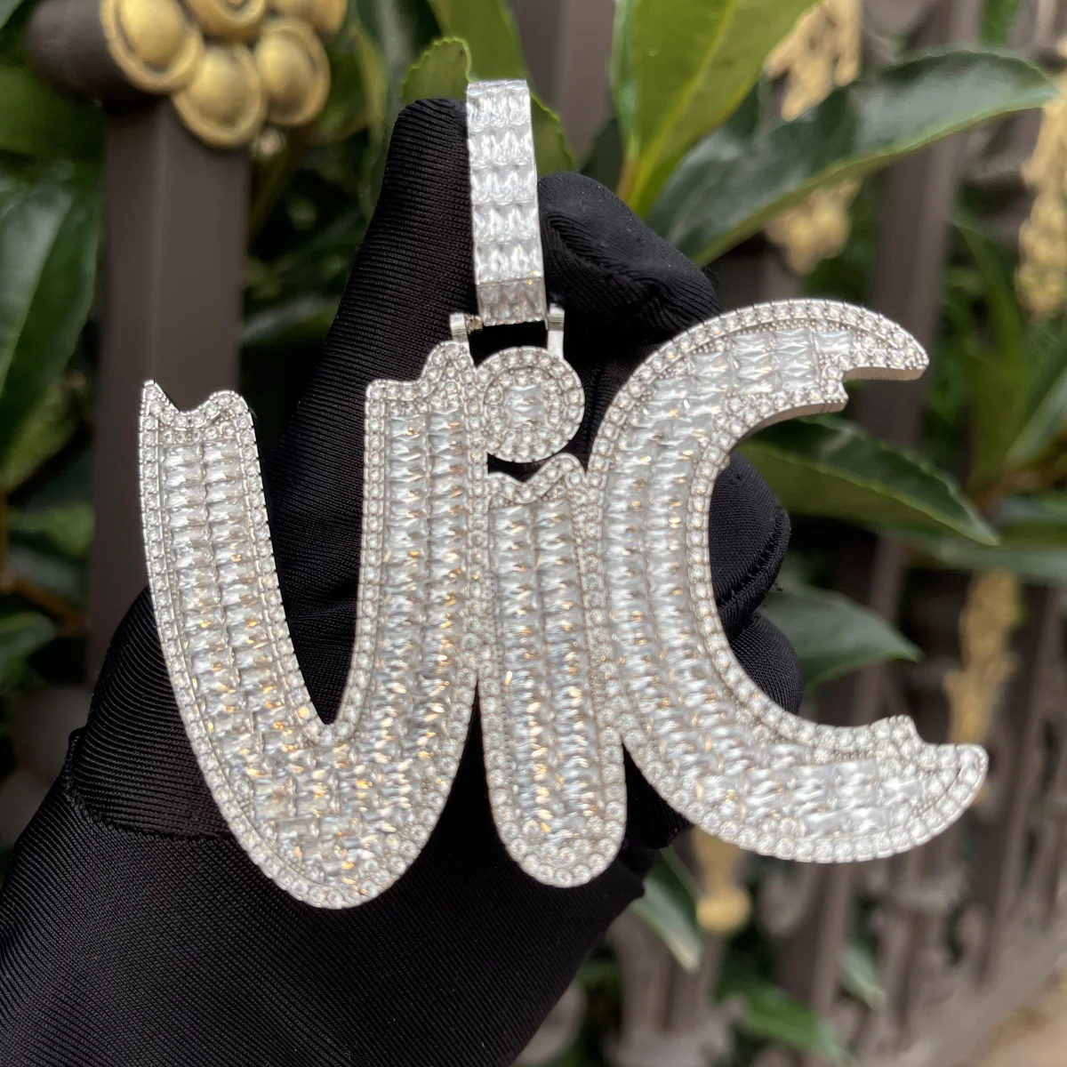 Baguette Impression Iced Out Personalized Custom Name Necklace Pendant - Image 5