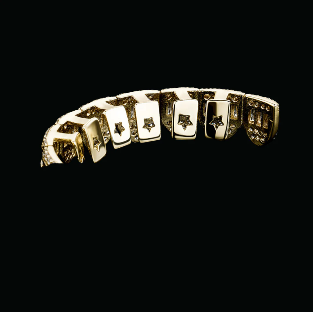 Baguette Paved Setting Iced Out Diamond Grillz - Image 7