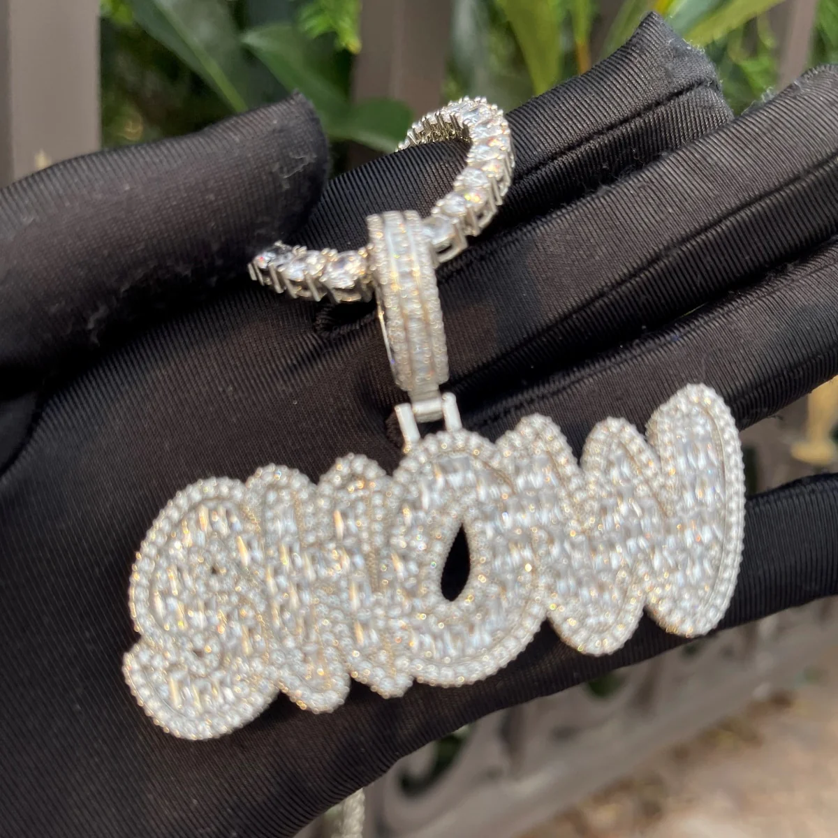Baguette Shine Iced Out Personalized Custom Name Necklace Pendant - Image 3