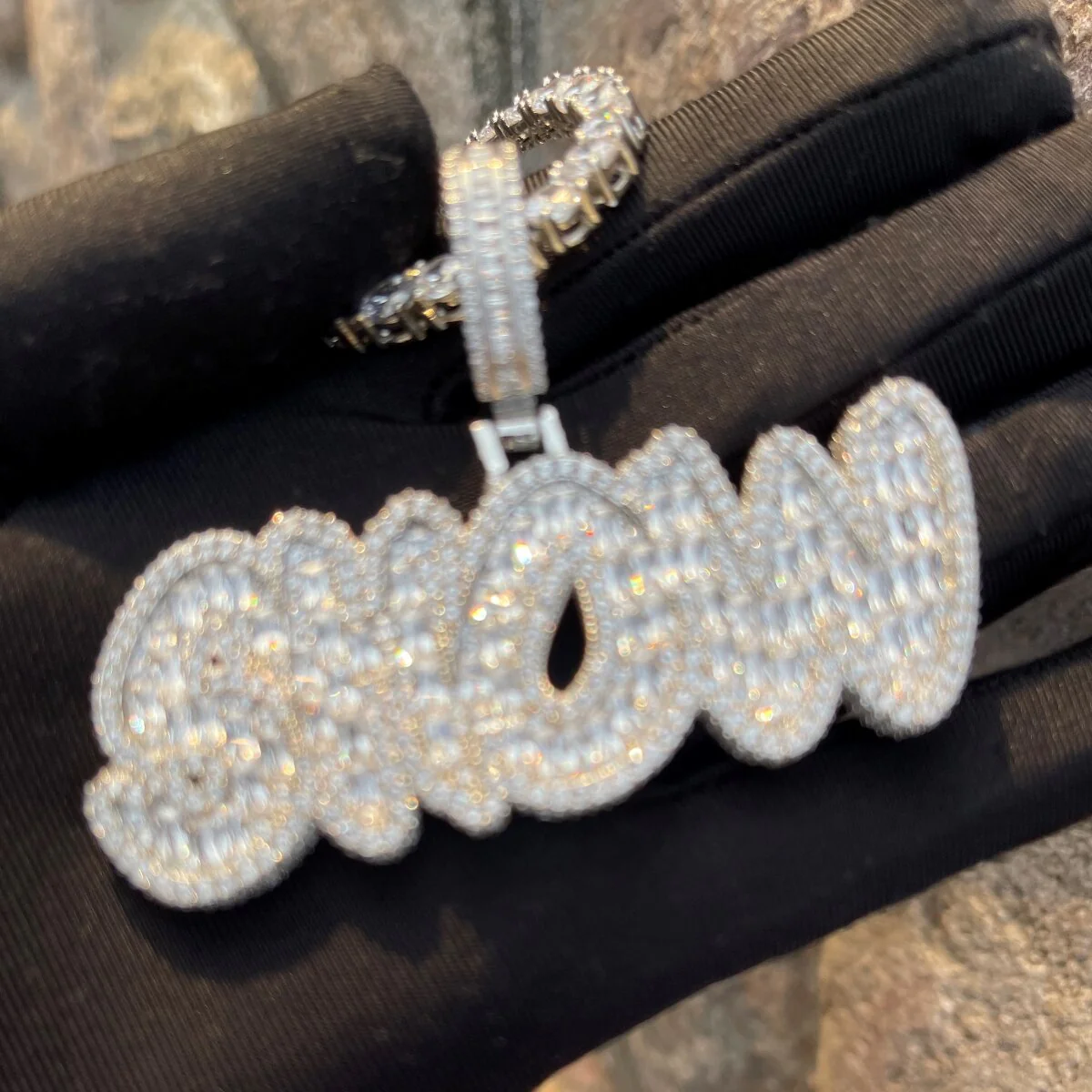 Baguette Shine Iced Out Personalized Custom Name Necklace Pendant - Image 7