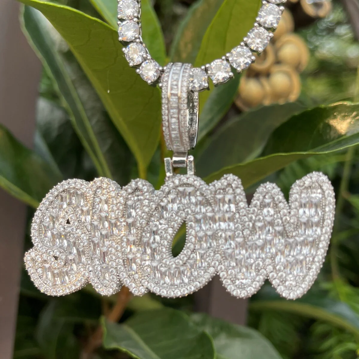 Baguette Shine Iced Out Personalized Custom Name Necklace Pendant - Image 8