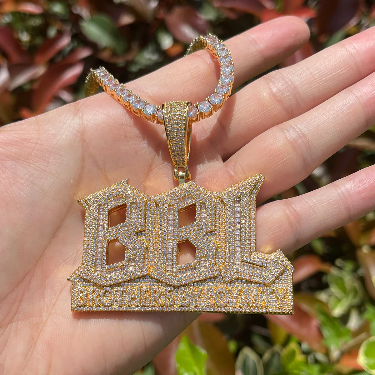 BBL Brothers By Loyalty Iced Out Diamond Pendant Necklace - Image 11