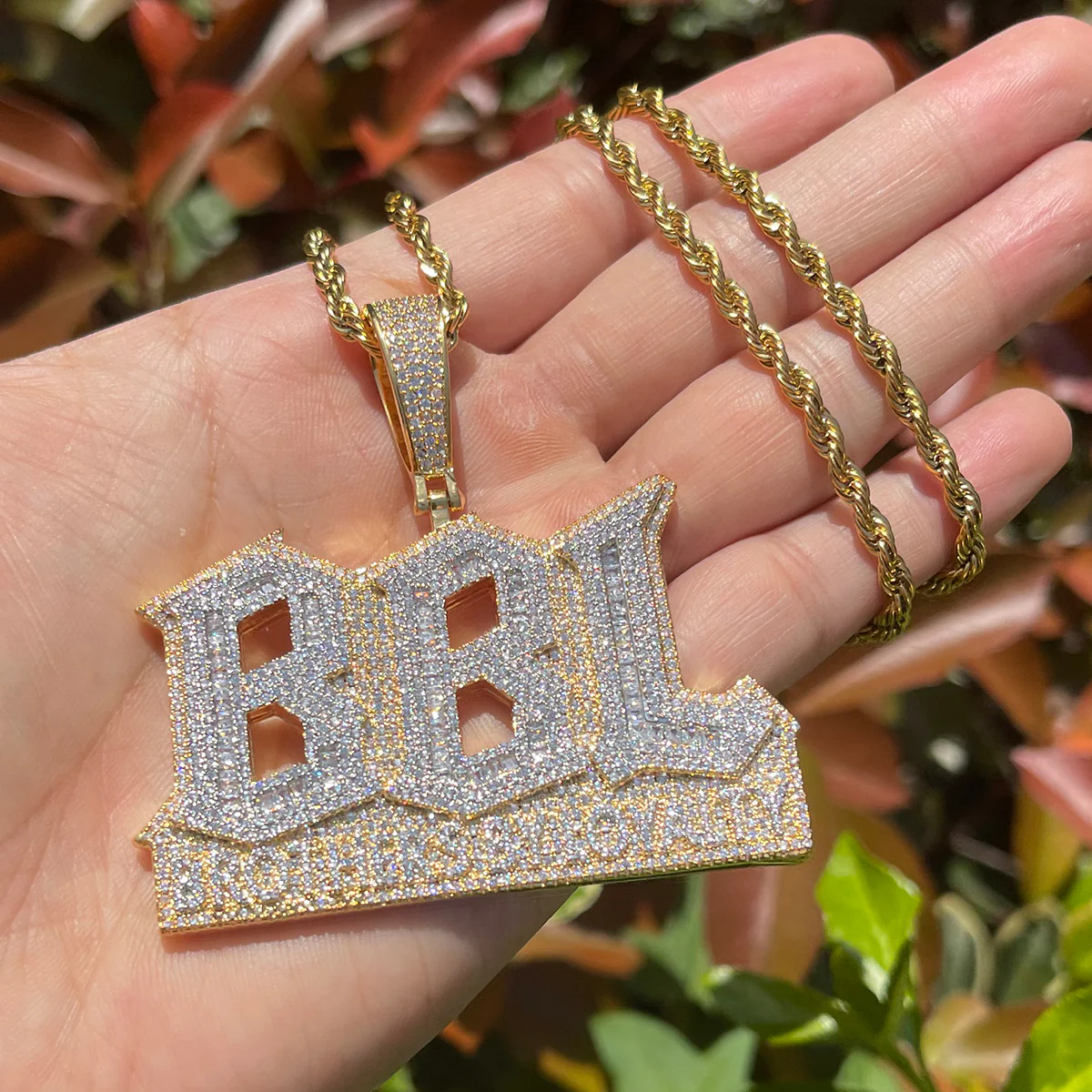 BBL Brothers By Loyalty Iced Out Diamond Pendant Necklace - Image 13