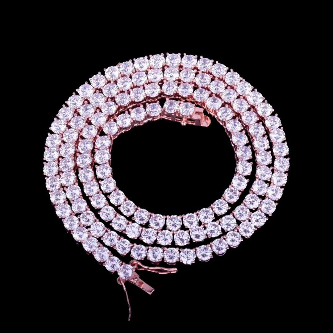 BEST | 3MM-5MM Row Style Endless Bling Shine Tennis Iced Out Diamond Necklace Chain - Image 4