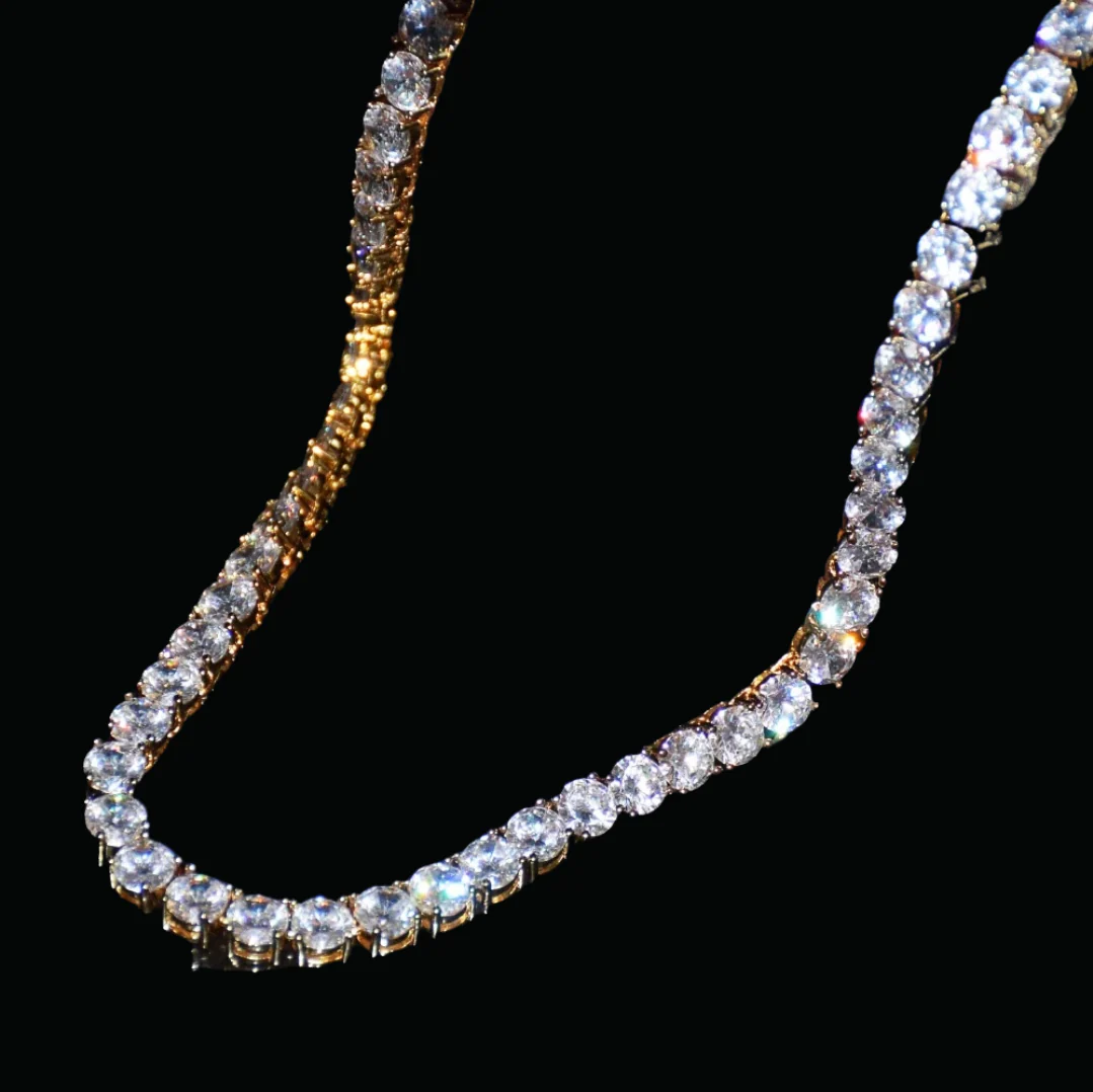 BEST | 3MM-5MM Row Style Endless Bling Shine Tennis Iced Out Diamond Necklace Chain - Image 5