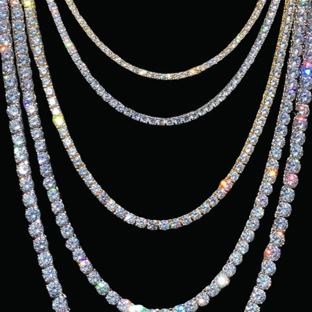 BEST | 3MM-5MM Row Style Endless Bling Shine Tennis Iced Out Diamond Necklace Chain - Image 7