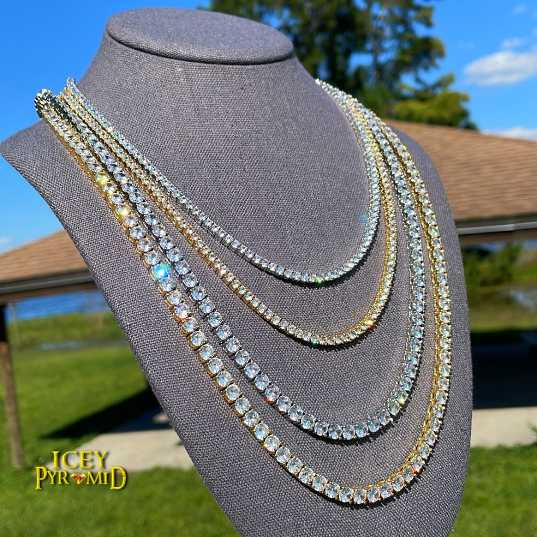 BEST | 3MM-5MM Row Style Endless Bling Shine Tennis Iced Out Diamond Necklace Chain - Image 8