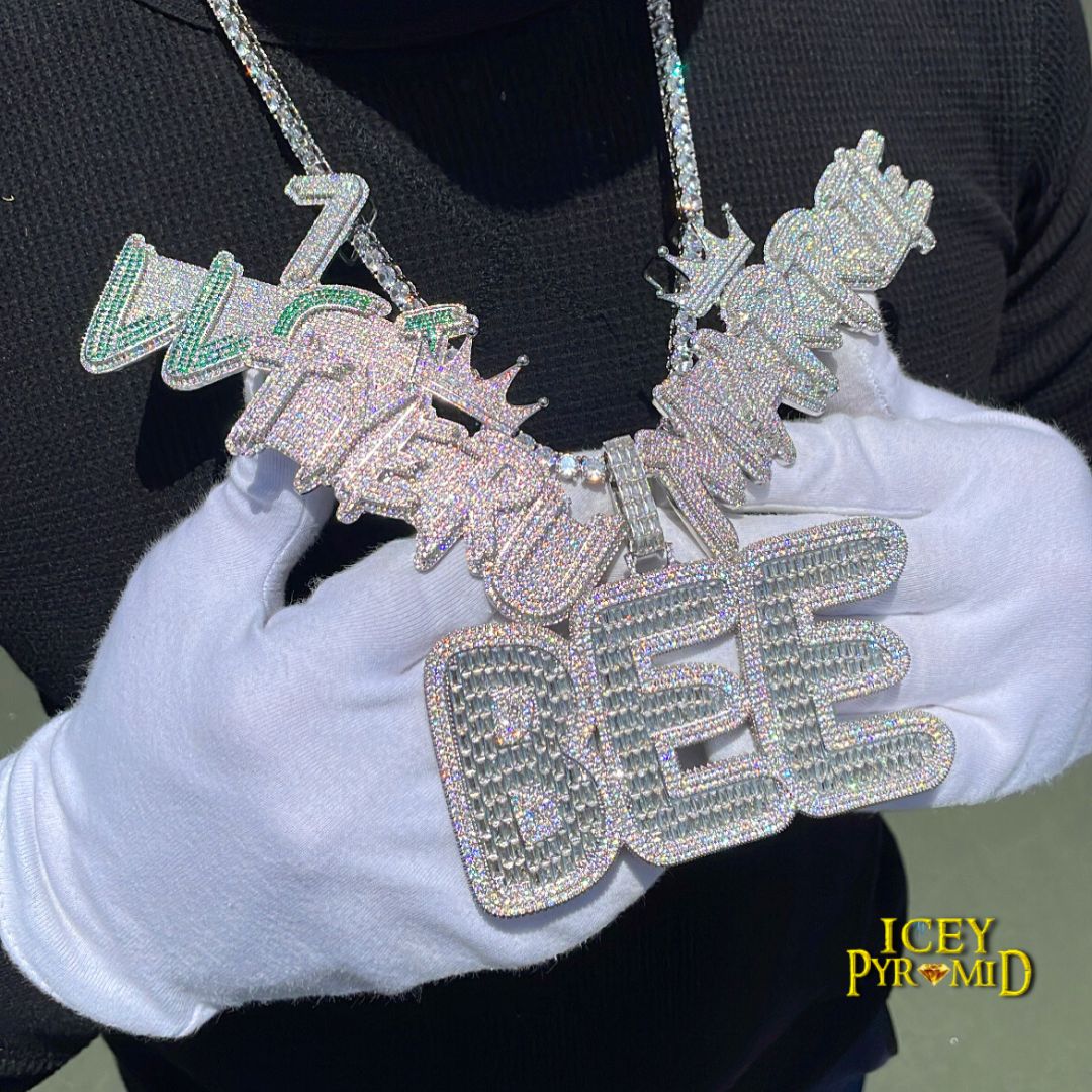 Big Baguette Iced Out Personalized Custom Name Necklace Pendant - Image 13