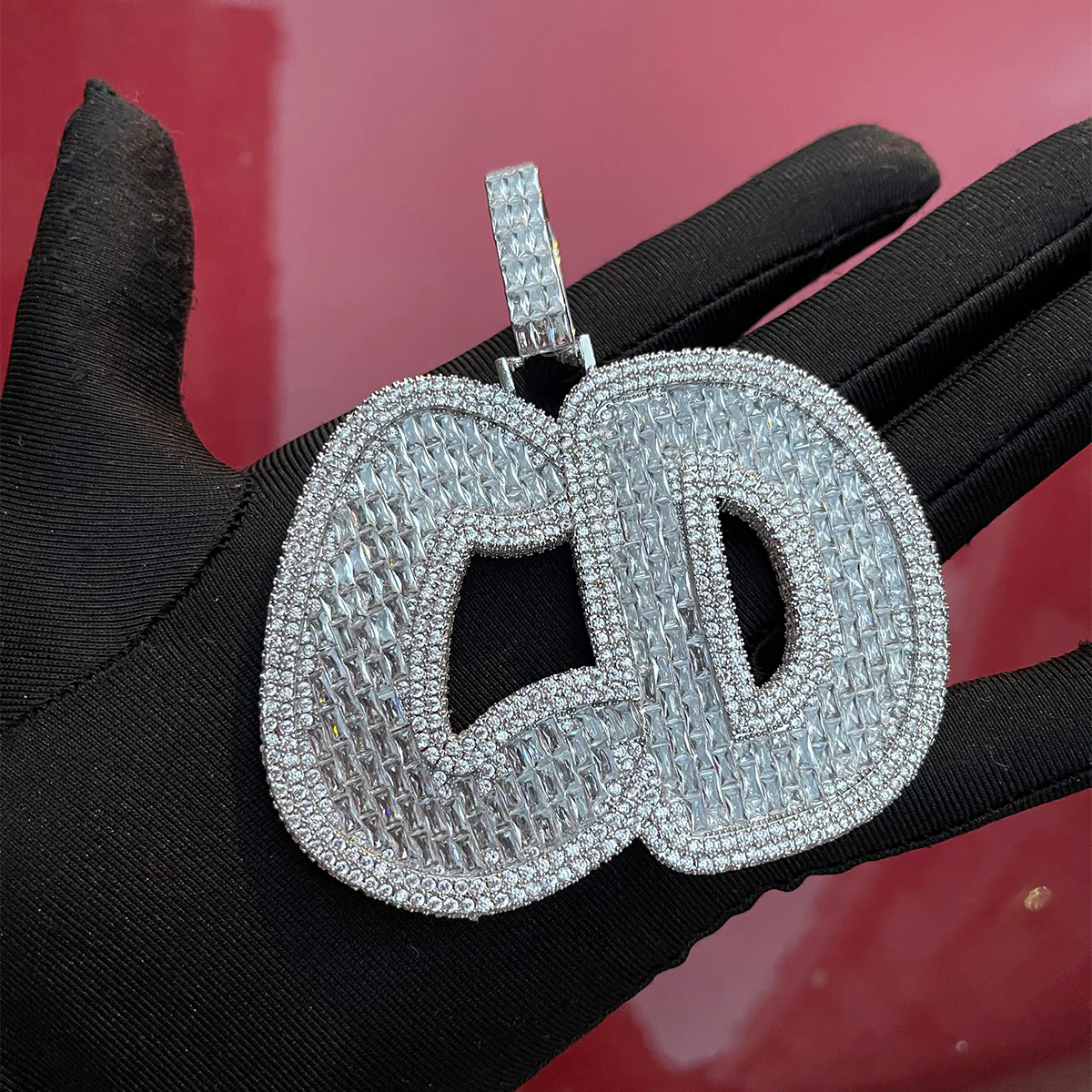Big Baguette Iced Out Personalized Custom Name Necklace Pendant - Image 9