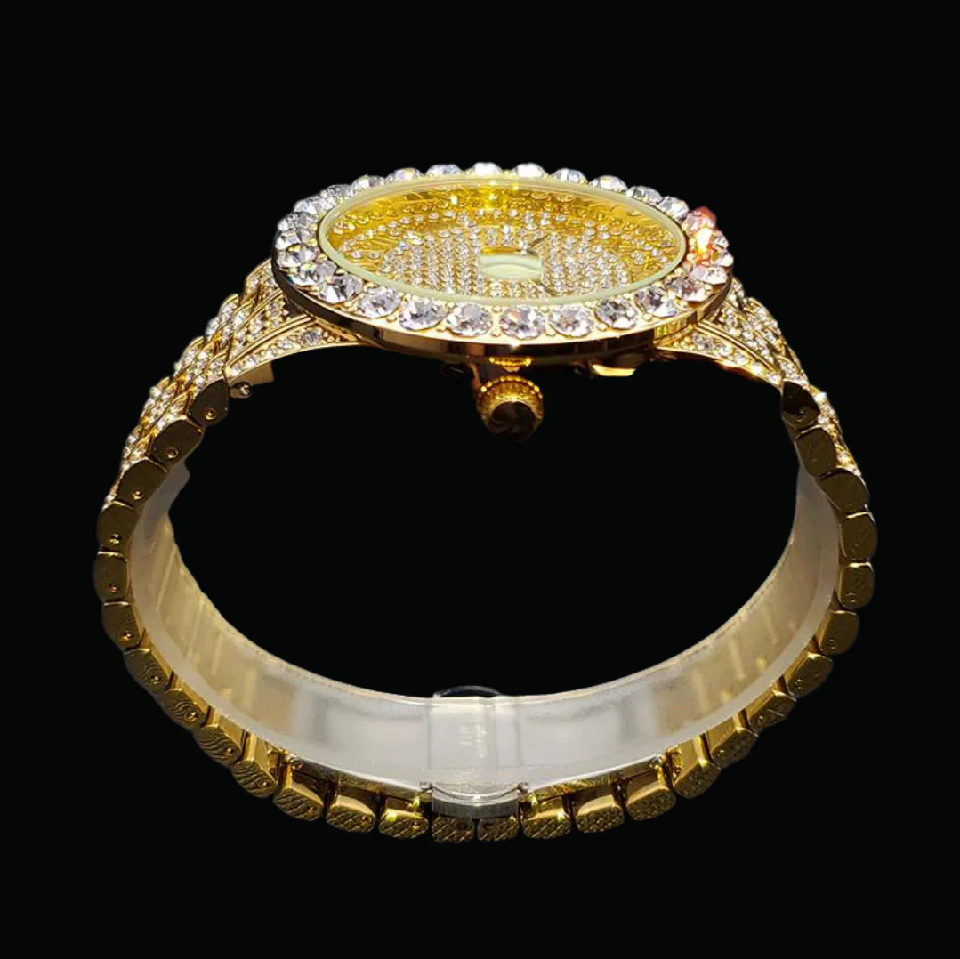 Bling Tennis Body Roman Numerals Iced Out Diamond Watch - Image 4
