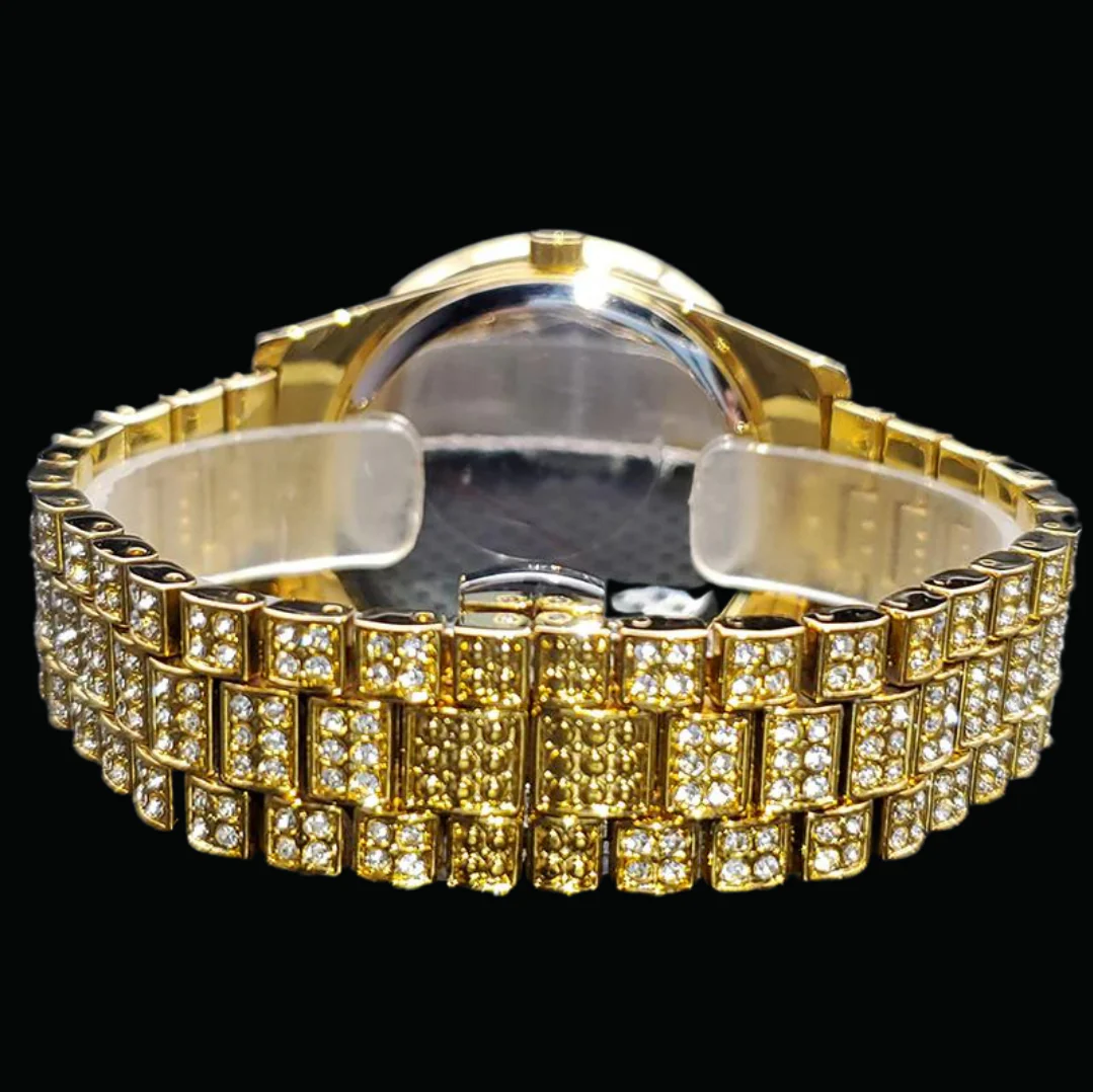 Bling Tennis Body Roman Numerals Iced Out Diamond Watch - Image 6