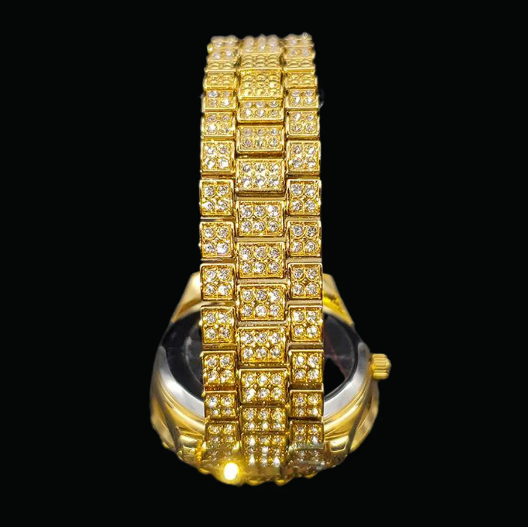Bling Tennis Body Roman Numerals Iced Out Diamond Watch - Image 8