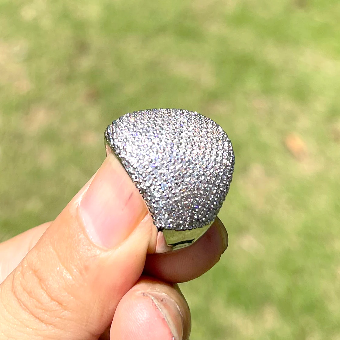 Bold Round Iced Out Diamond Ring - Image 2