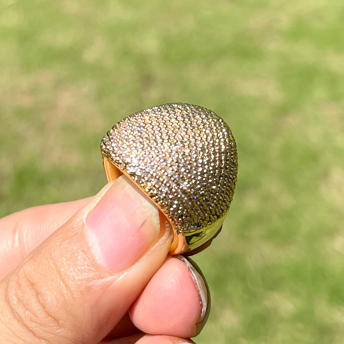 Bold Round Iced Out Diamond Ring - Image 3