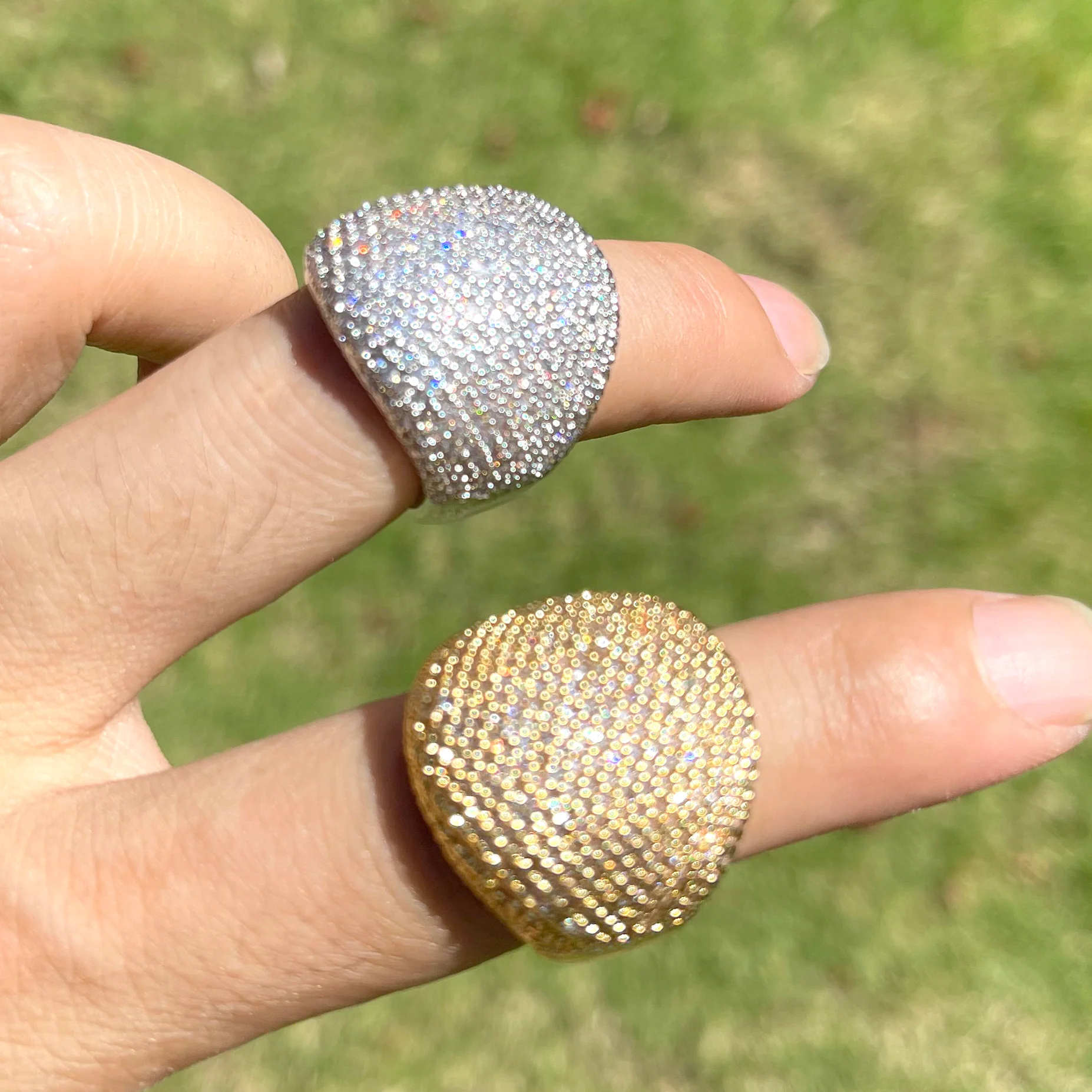 Bold Round Iced Out Diamond Ring - Image 5
