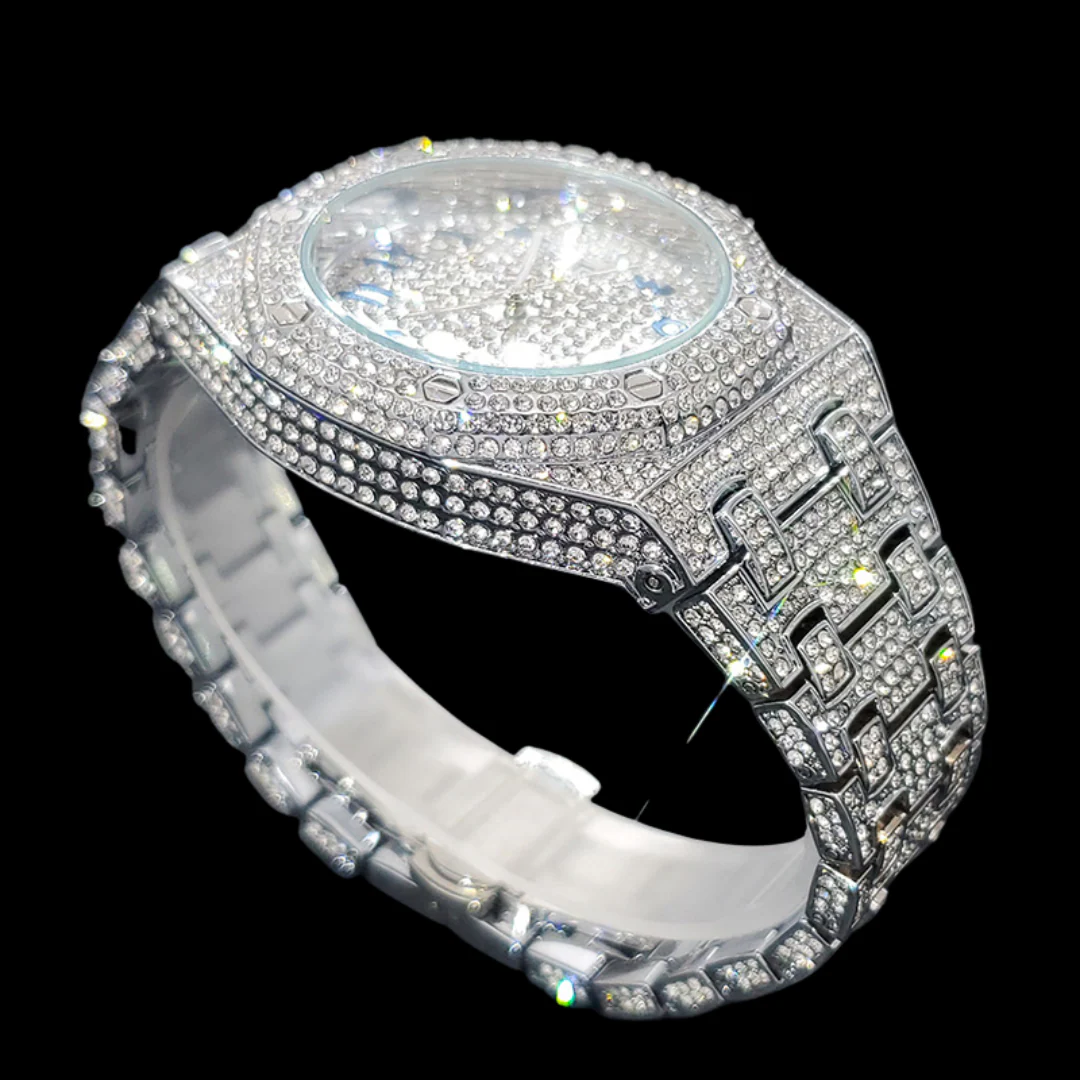 Bust Down Date Arabic Numerals VVS Iced Out Diamond Watch - Image 6