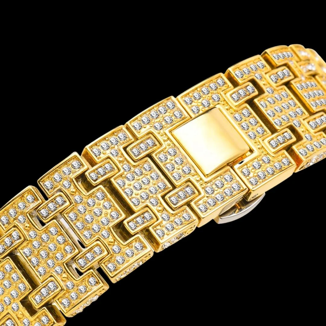 Bust Down Date Arabic Numerals VVS Iced Out Diamond Watch - Image 9