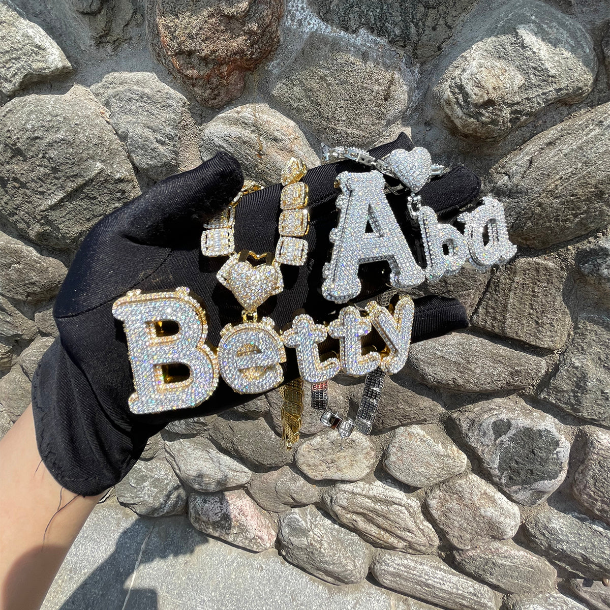 Charming Glow Heart Bail Iced Out Personalized Custom Name Necklace Pendant - Image 10