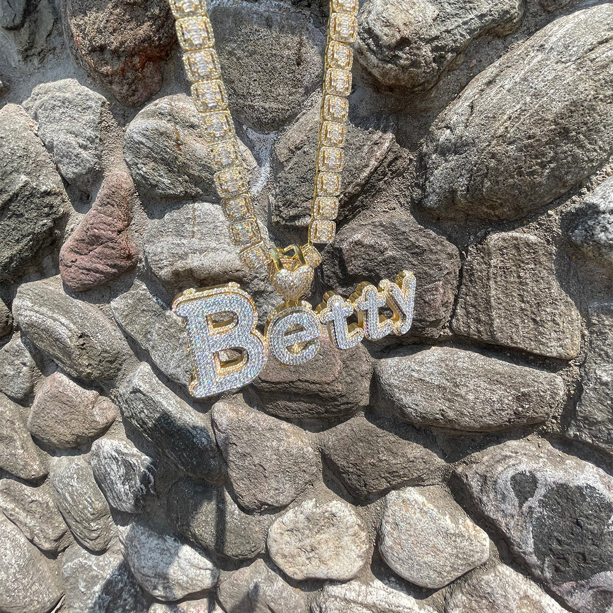 Charming Glow Heart Bail Iced Out Personalized Custom Name Necklace Pendant - Image 6