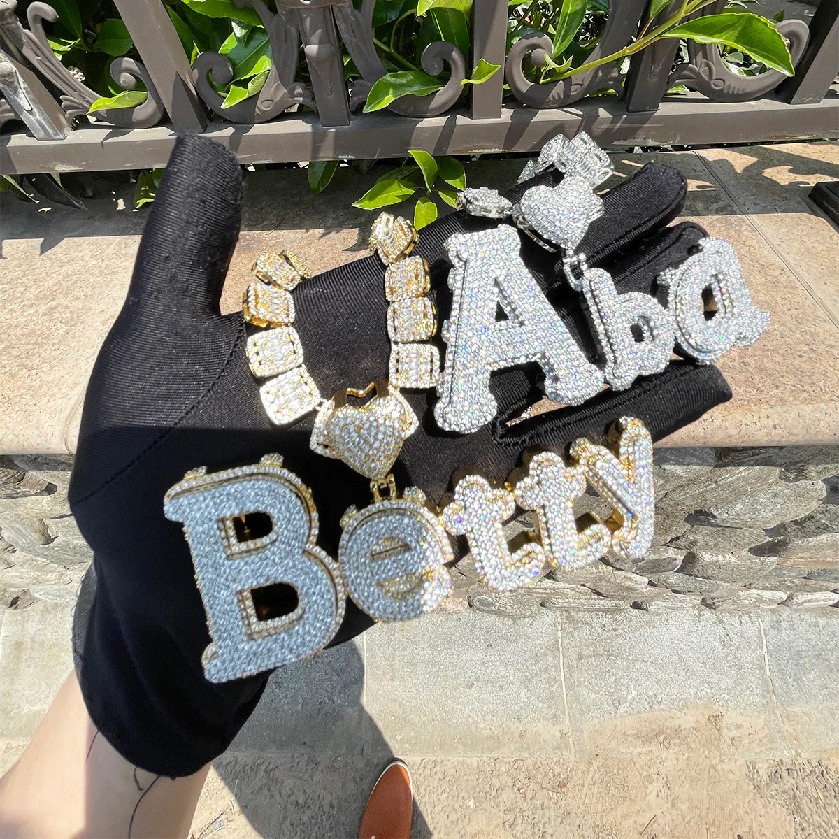 Charming Glow Heart Bail Iced Out Personalized Custom Name Necklace Pendant - Image 9