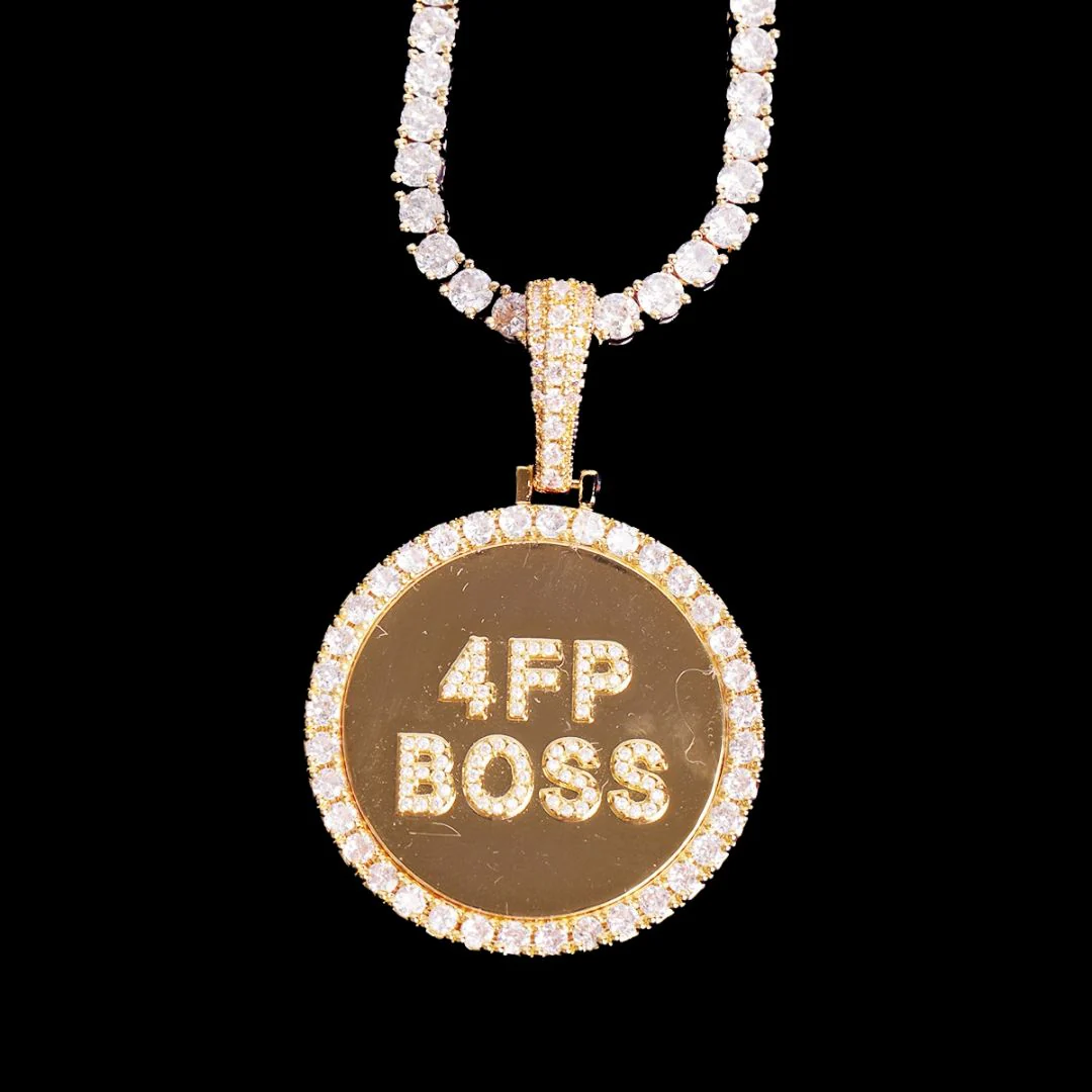 Circle Tennis Iced Out Personalized Custom Name Necklace Pendant - Image 2