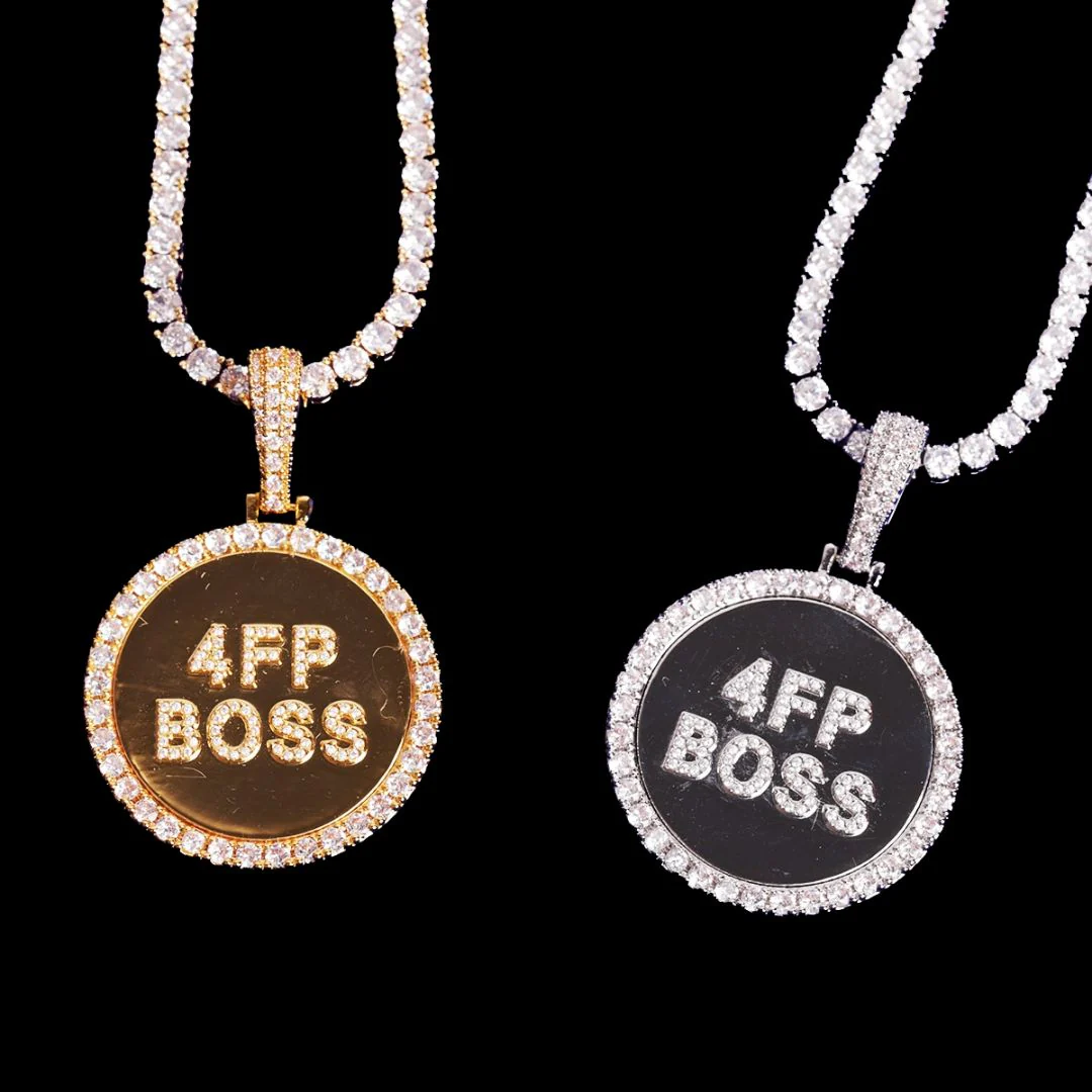 Circle Tennis Iced Out Personalized Custom Name Necklace Pendant - Image 3