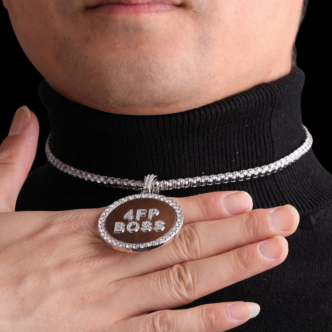 Circle Tennis Iced Out Personalized Custom Name Necklace Pendant - Image 4
