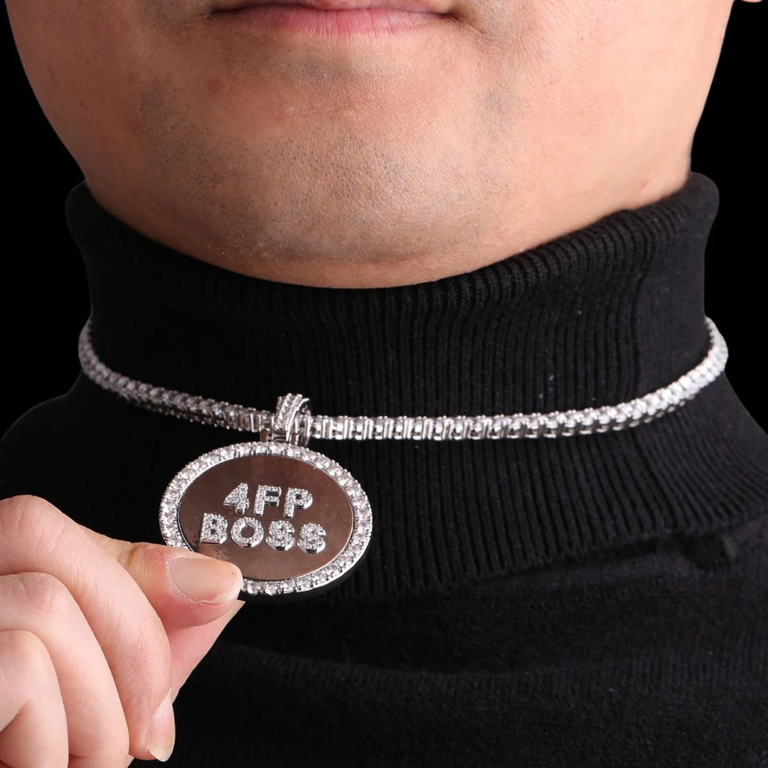Circle Tennis Iced Out Personalized Custom Name Necklace Pendant - Image 6