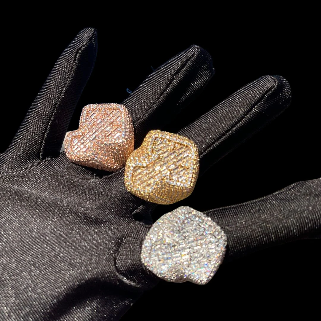 Cross Baguette Iced Out Diamond Ring - Image 3