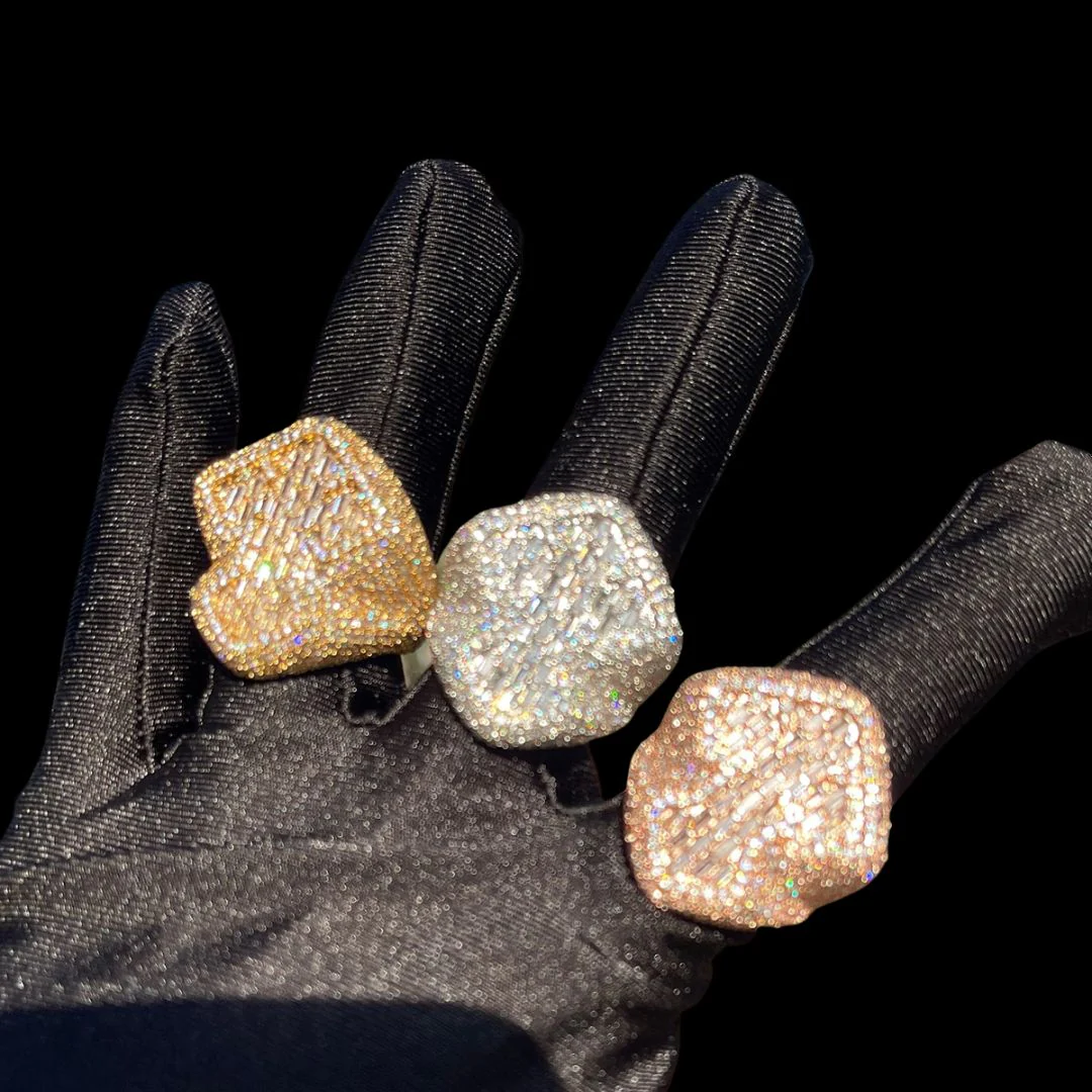 Cross Baguette Iced Out Diamond Ring - Image 7