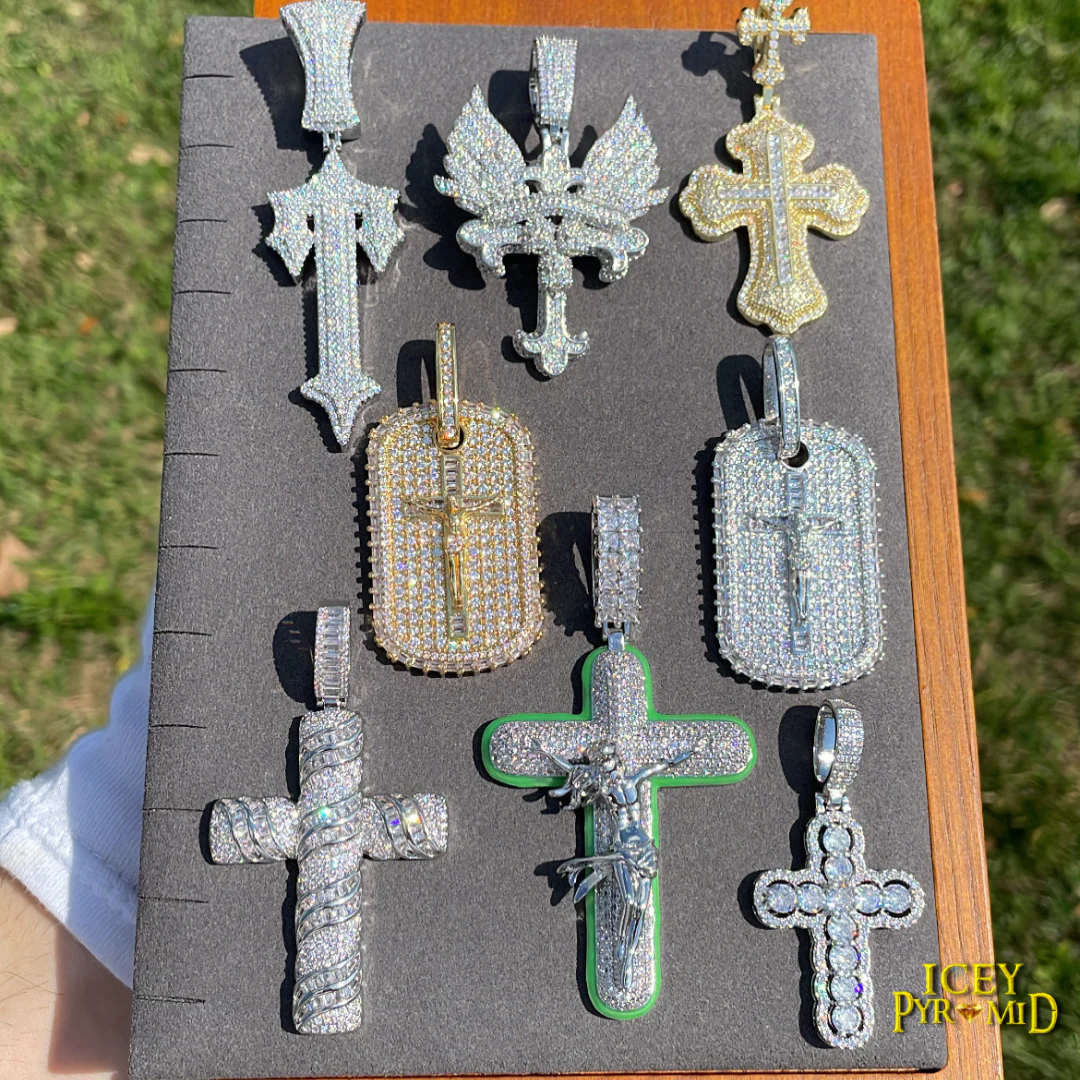 Cross Jesus Luminous Glow In The Dark Iced Out Diamond Pendant Necklace - Image 6