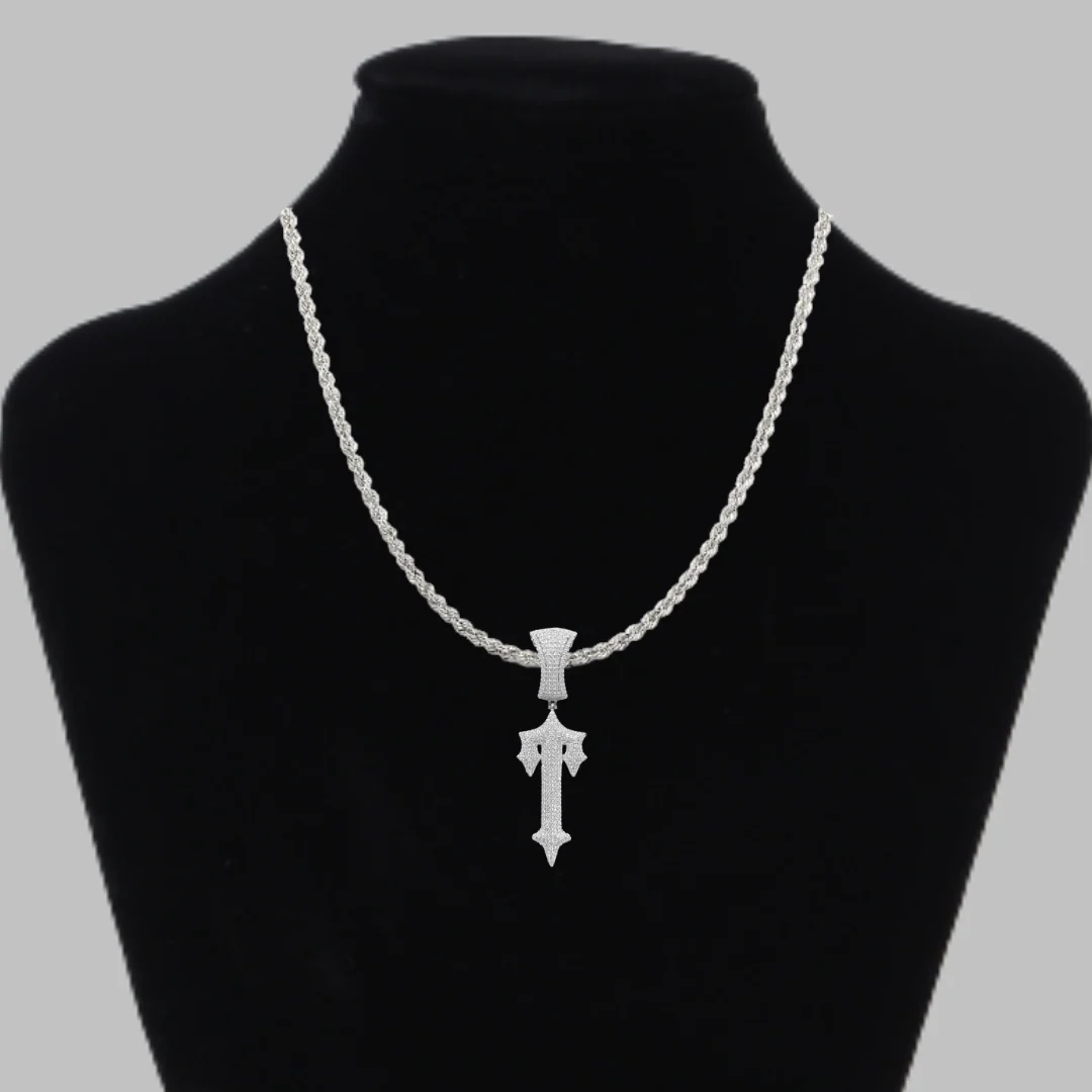 Cross Sword Edition Iced Out Diamond Pendant Necklace - Image 2