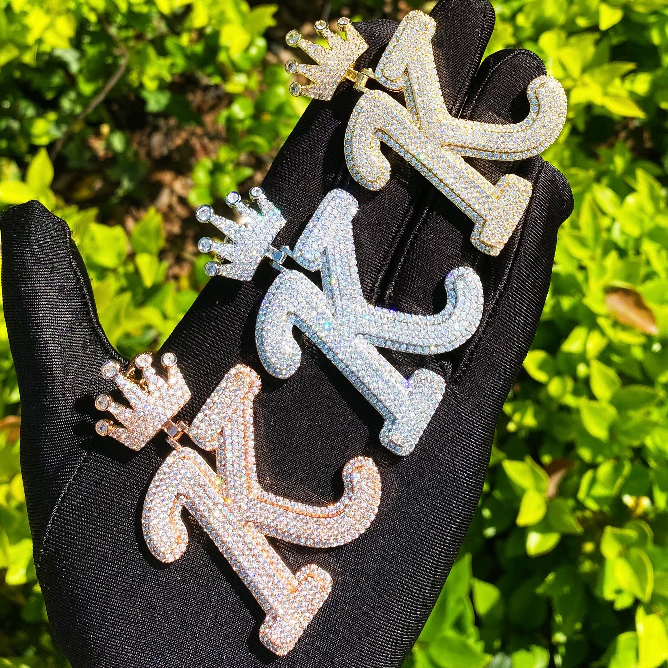 NEW | Crown Letter K Iced Out Diamond Pendant Necklace - Image 7
