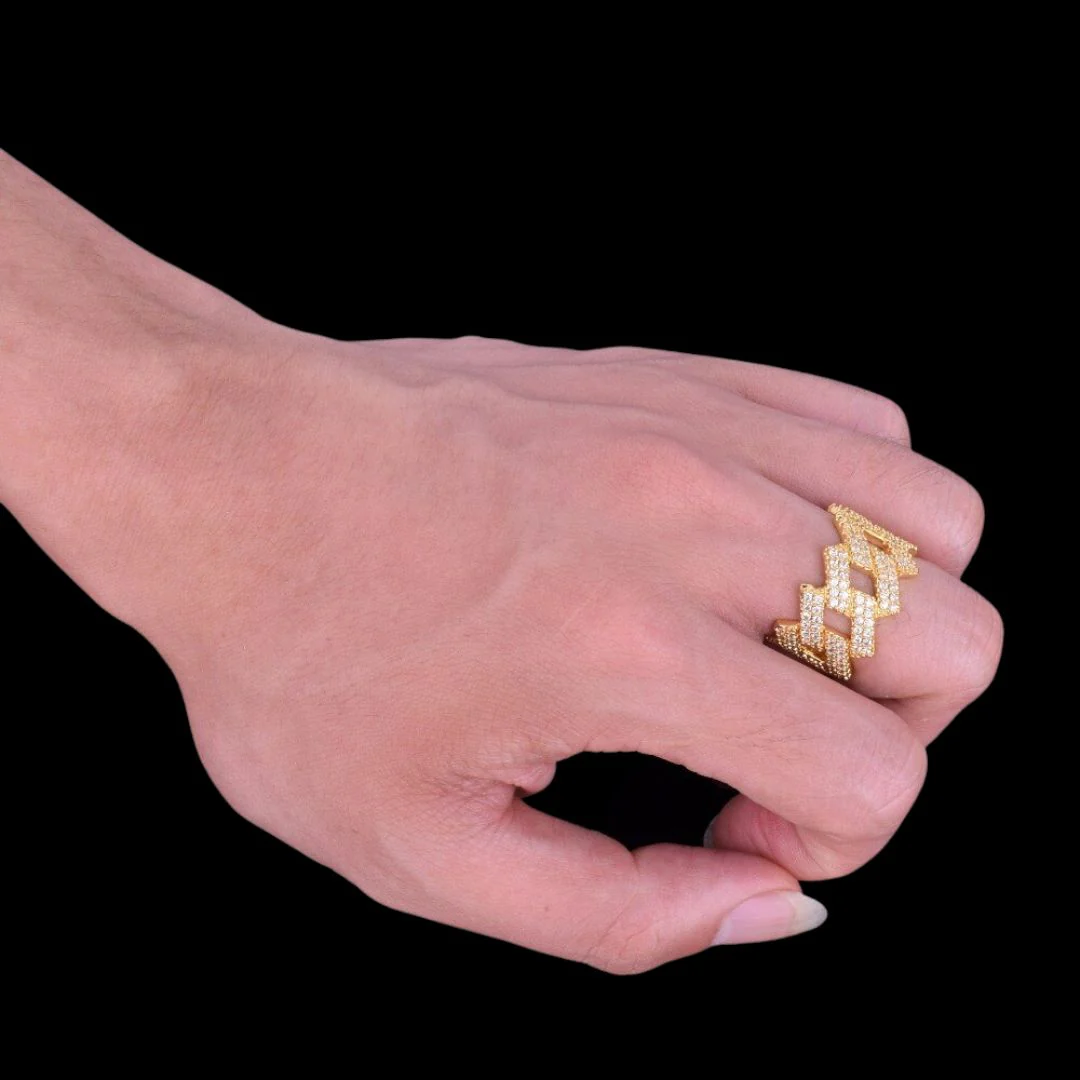 Crown Miami Cuban Link Iced Out Diamond Ring - Image 10