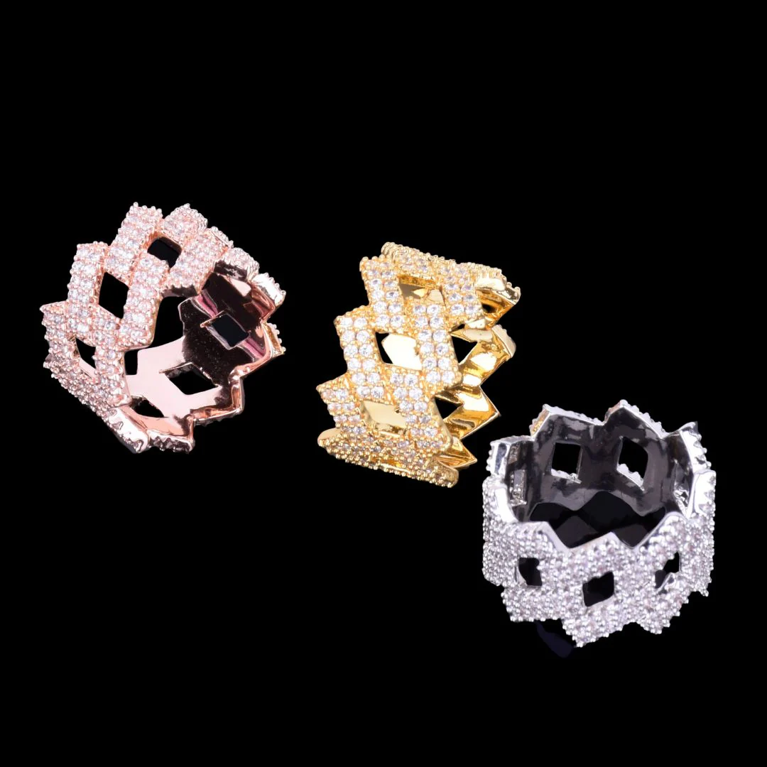 Crown Miami Cuban Link Iced Out Diamond Ring - Image 2