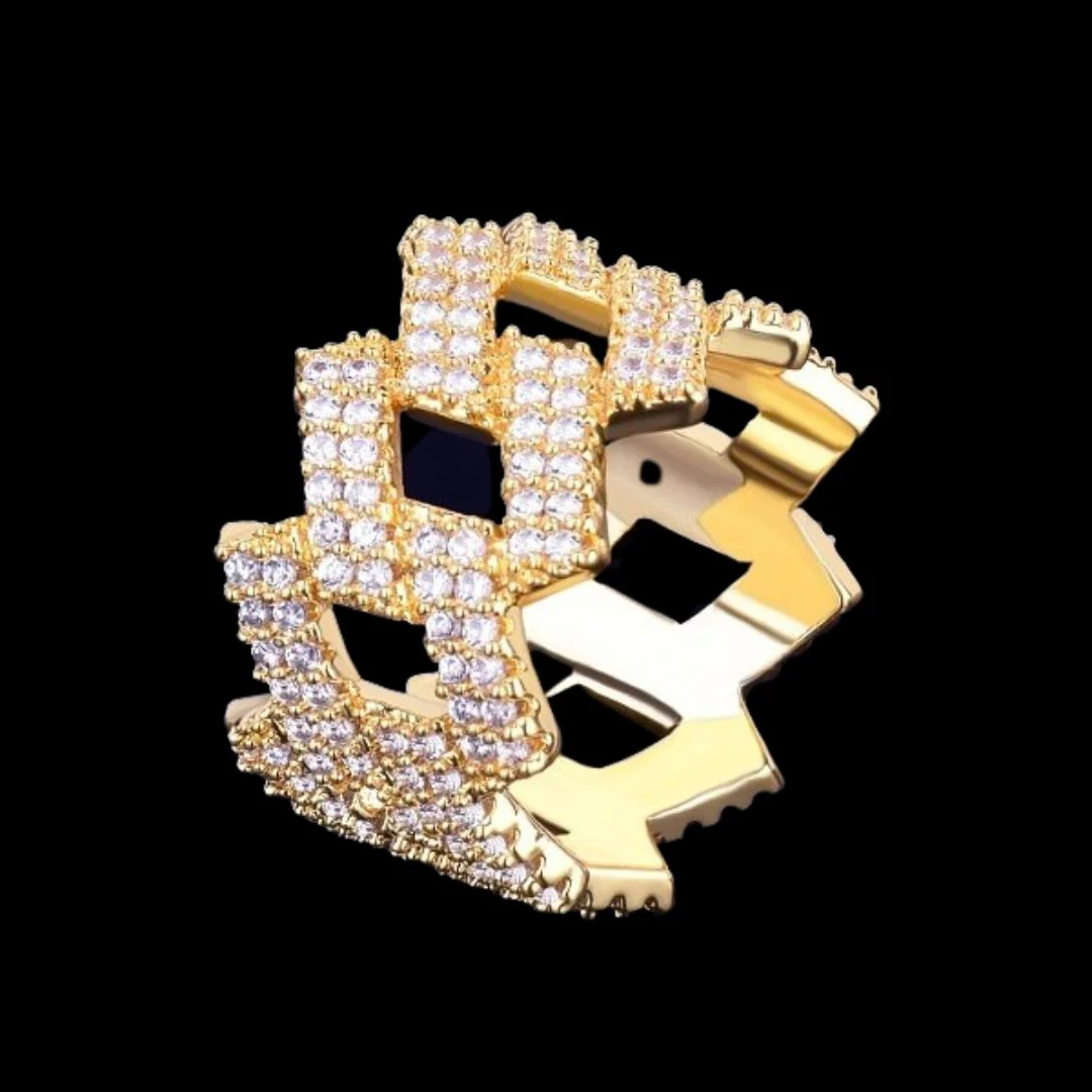 Crown Miami Cuban Link Iced Out Diamond Ring - Image 3