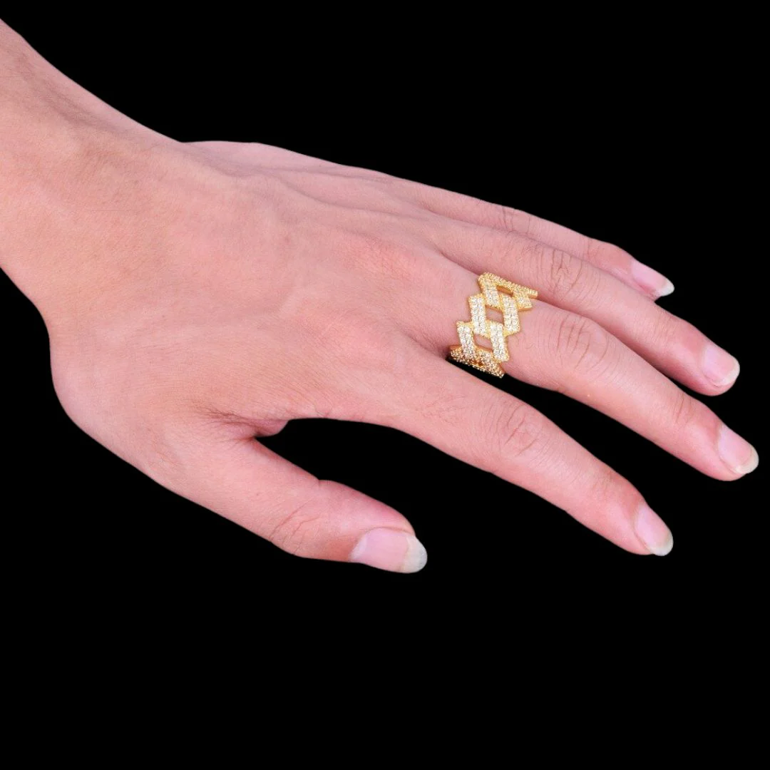 Crown Miami Cuban Link Iced Out Diamond Ring - Image 8