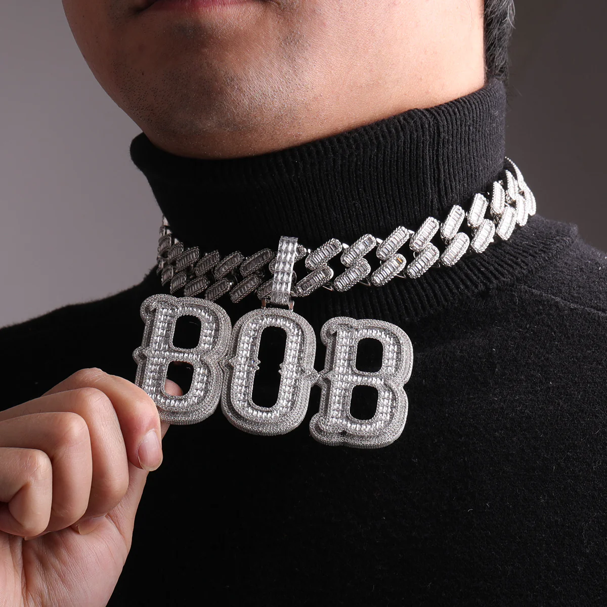Cursive Iced Out Personalized Custom Name Necklace Pendant - Image 12