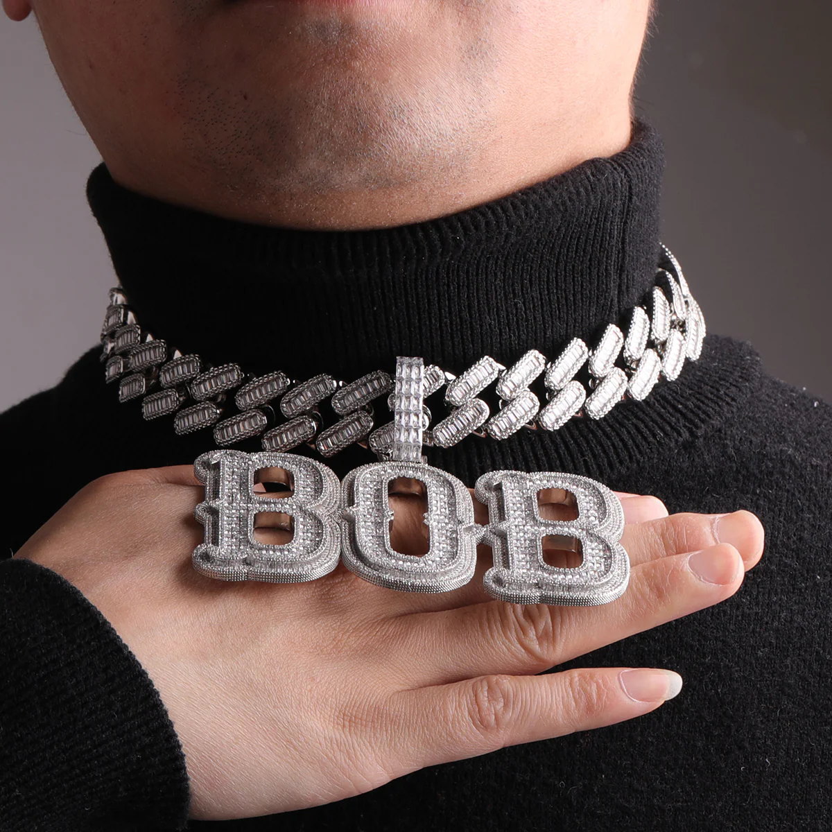 Cursive Iced Out Personalized Custom Name Necklace Pendant - Image 13